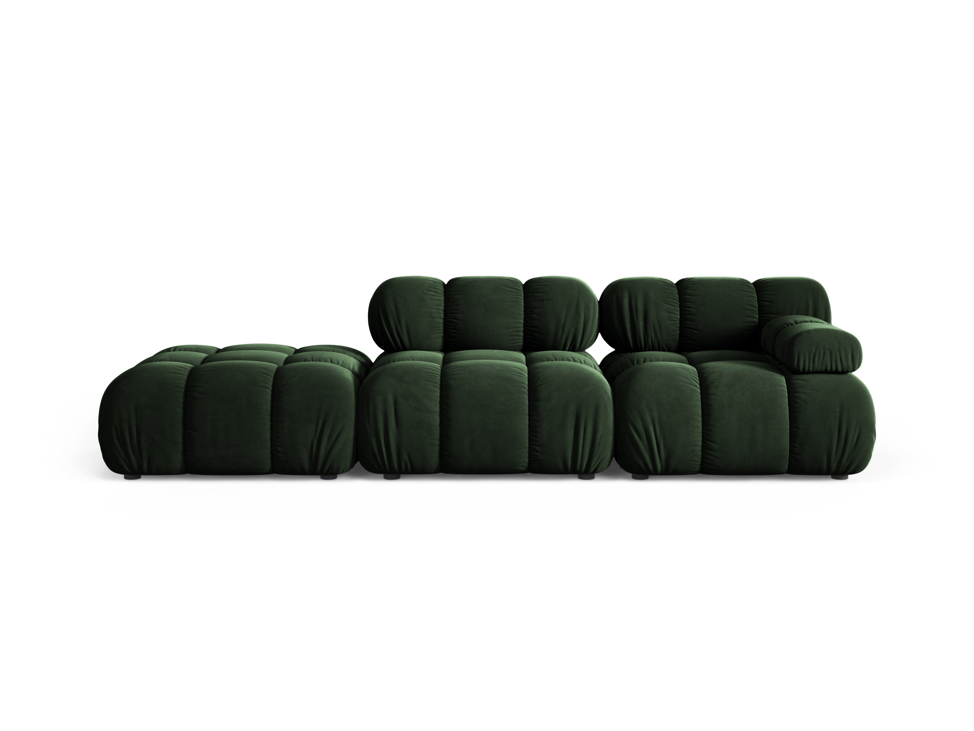 Sofa modułowa otwarta lewostronna BELLIS butelkowy zielony welur