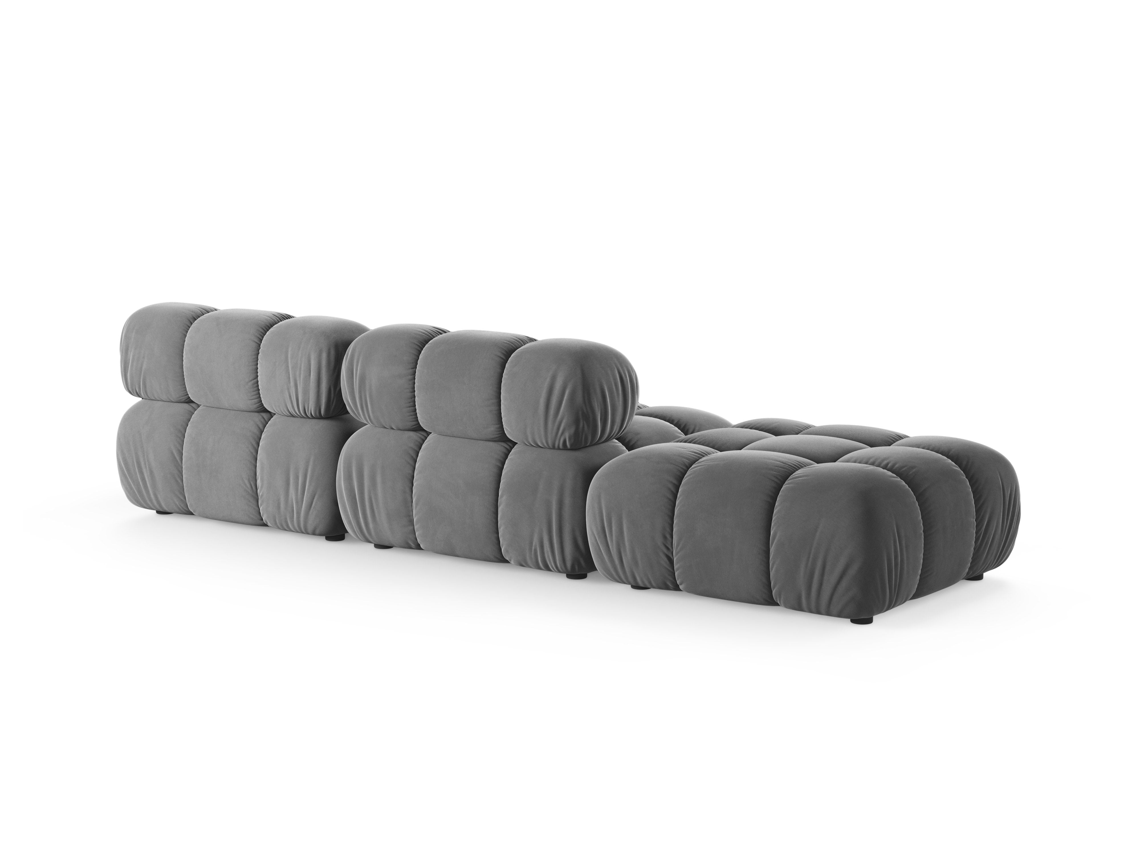 Sofa modułowa otwarta lewostronna BELLIS jasnoszary welur
