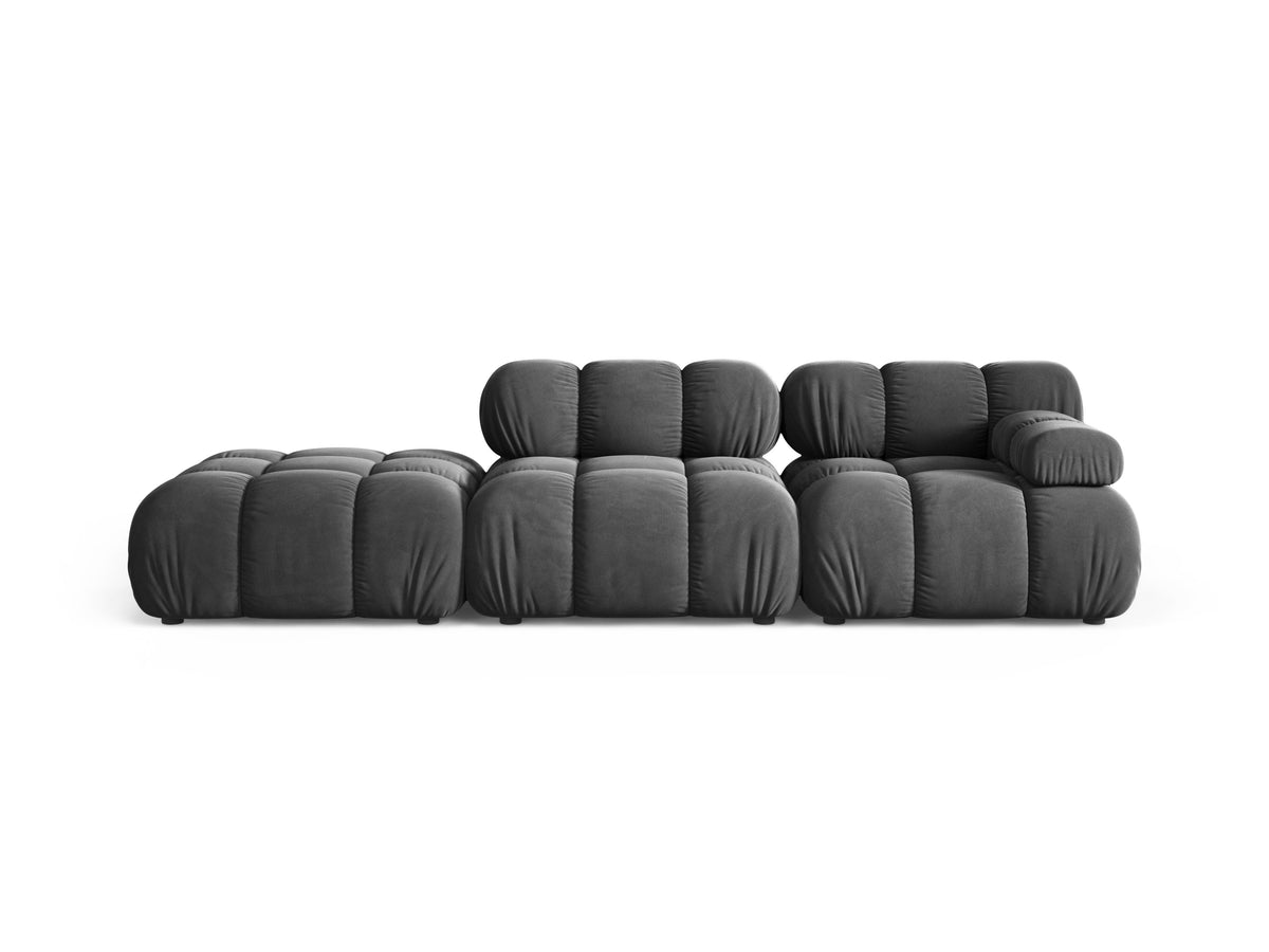 Sofa modułowa otwarta lewostronna BELLIS ciemnoszary welur