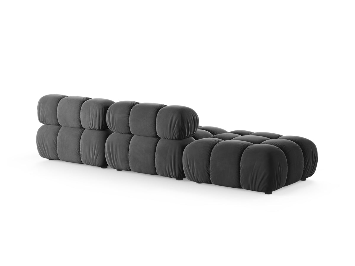 Sofa modułowa otwarta lewostronna BELLIS ciemnoszary welur