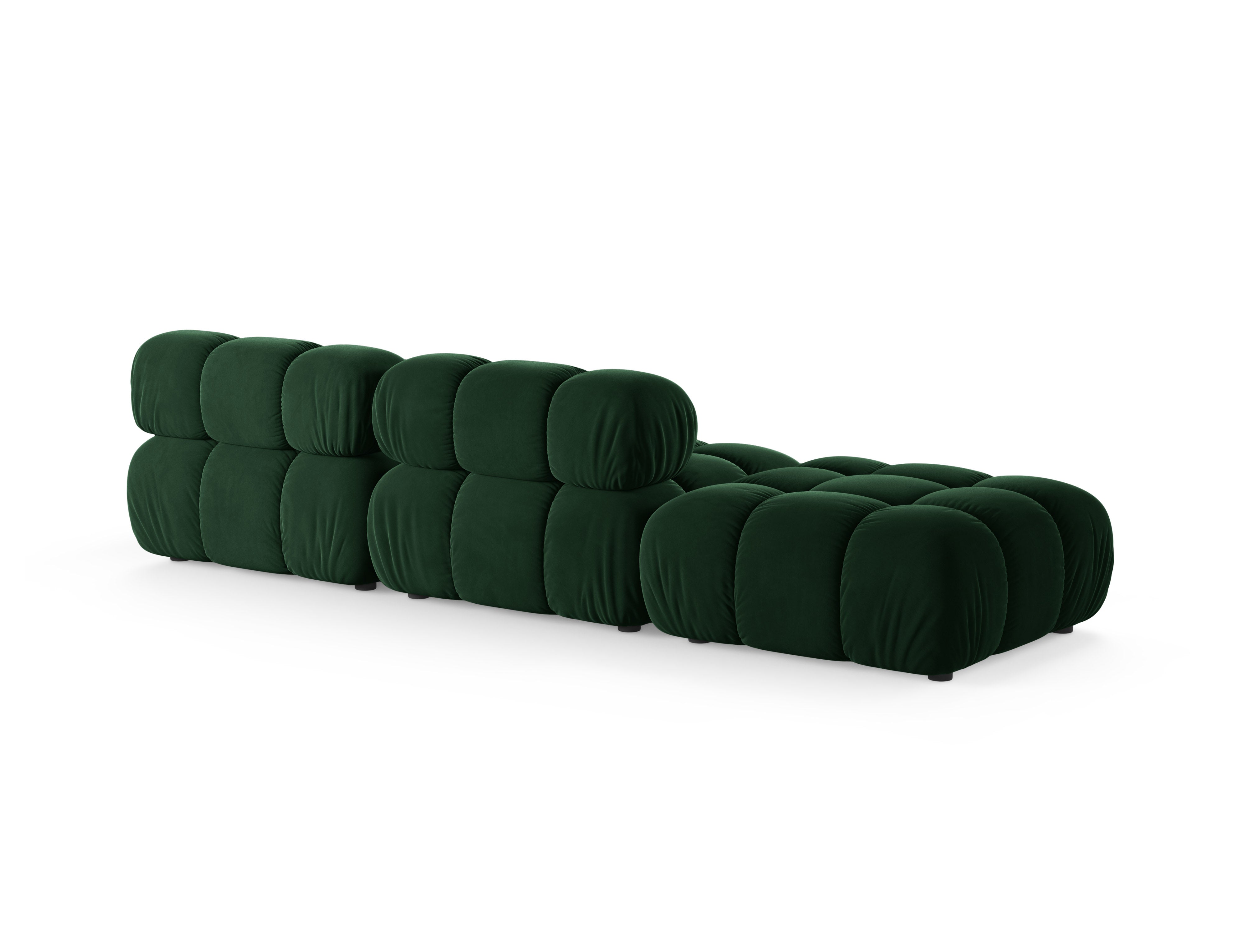 Sofa modułowa aksamitna otwarta lewostronna BELLIS butelkowy zielony