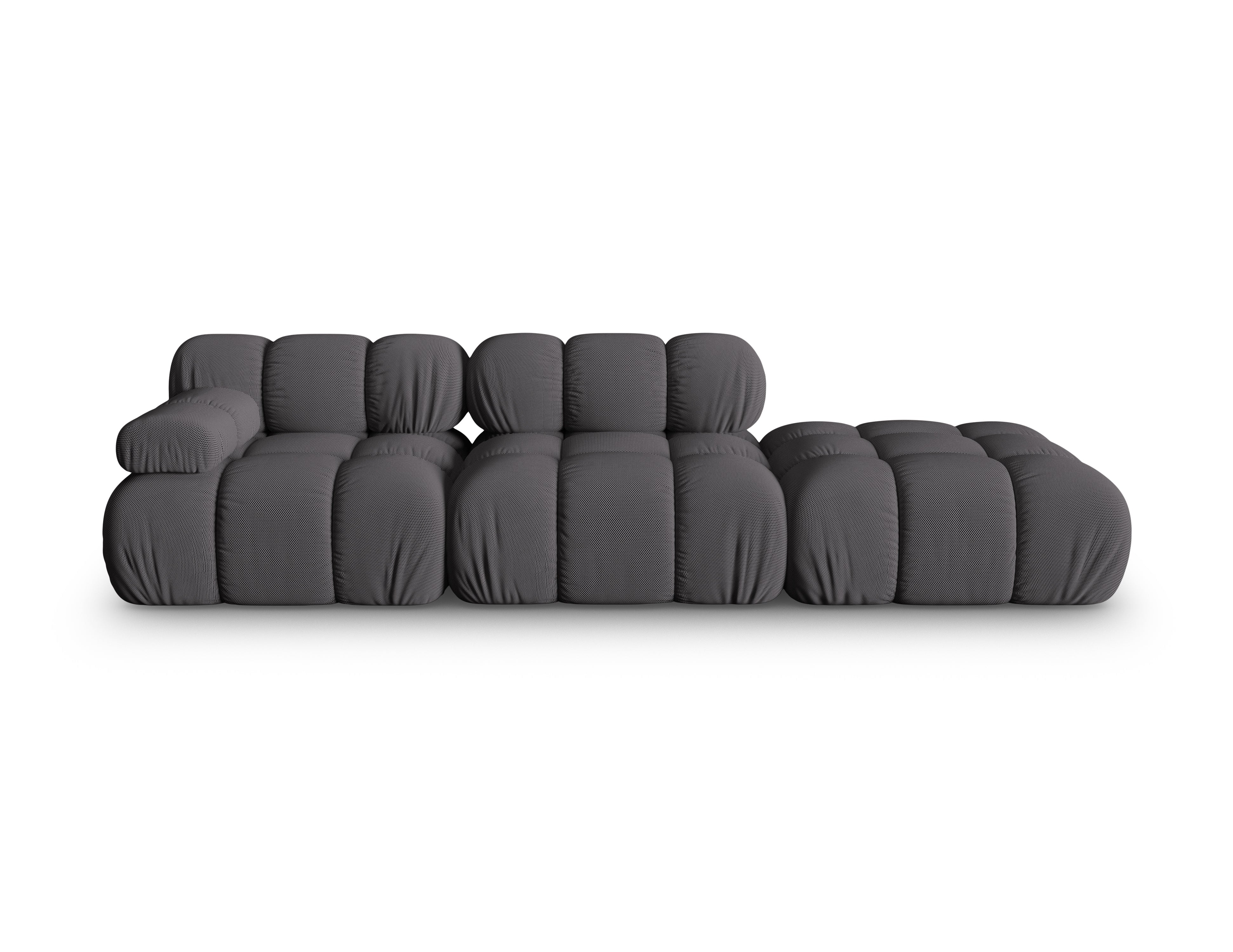 Sofa modułowa otwarta prawostronna BELLIS ciemnoszara tkanina 3D