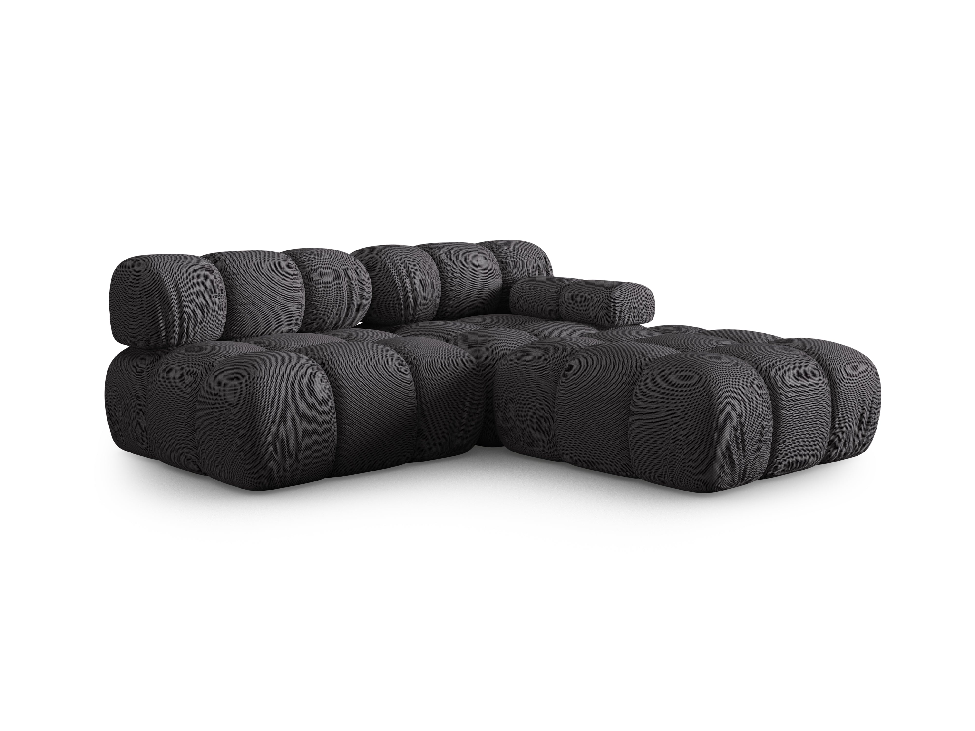Sofa modułowa otwarta prawostronna BELLIS ciemnoszara tkanina 3D