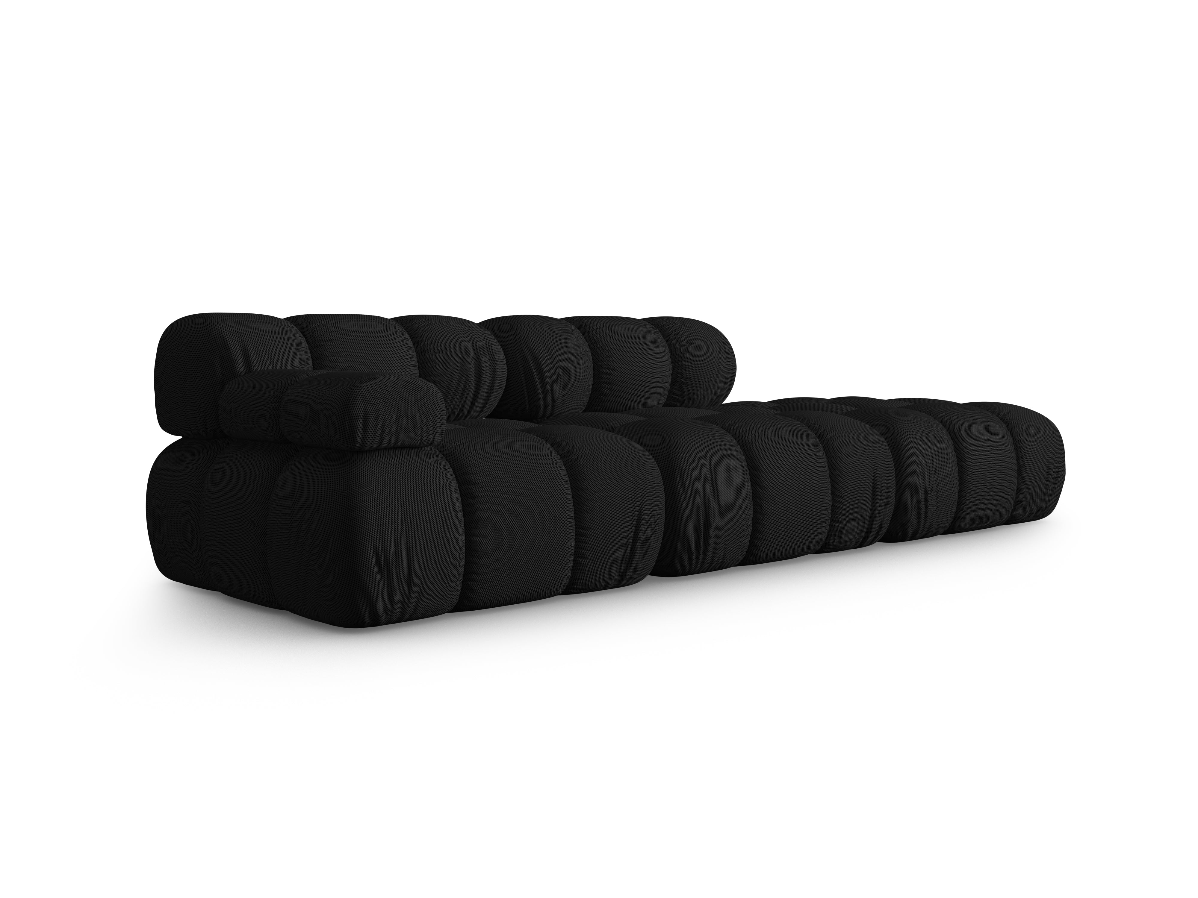 Sofa modułowa otwarta prawostronna BELLIS czarna tkanina 3D