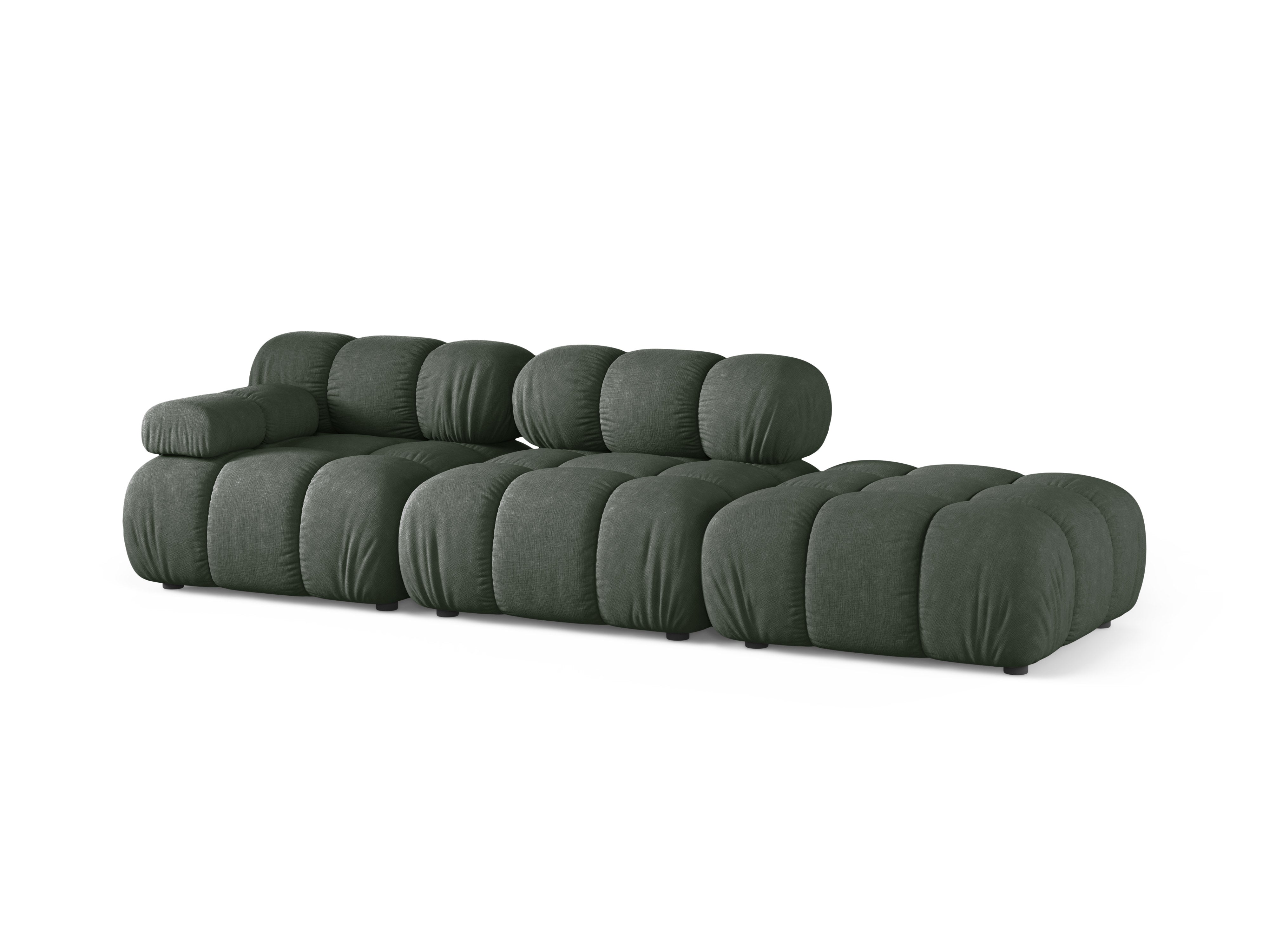 Sofa modułowa otwarta prawostronna BELLIS ciemnozielony