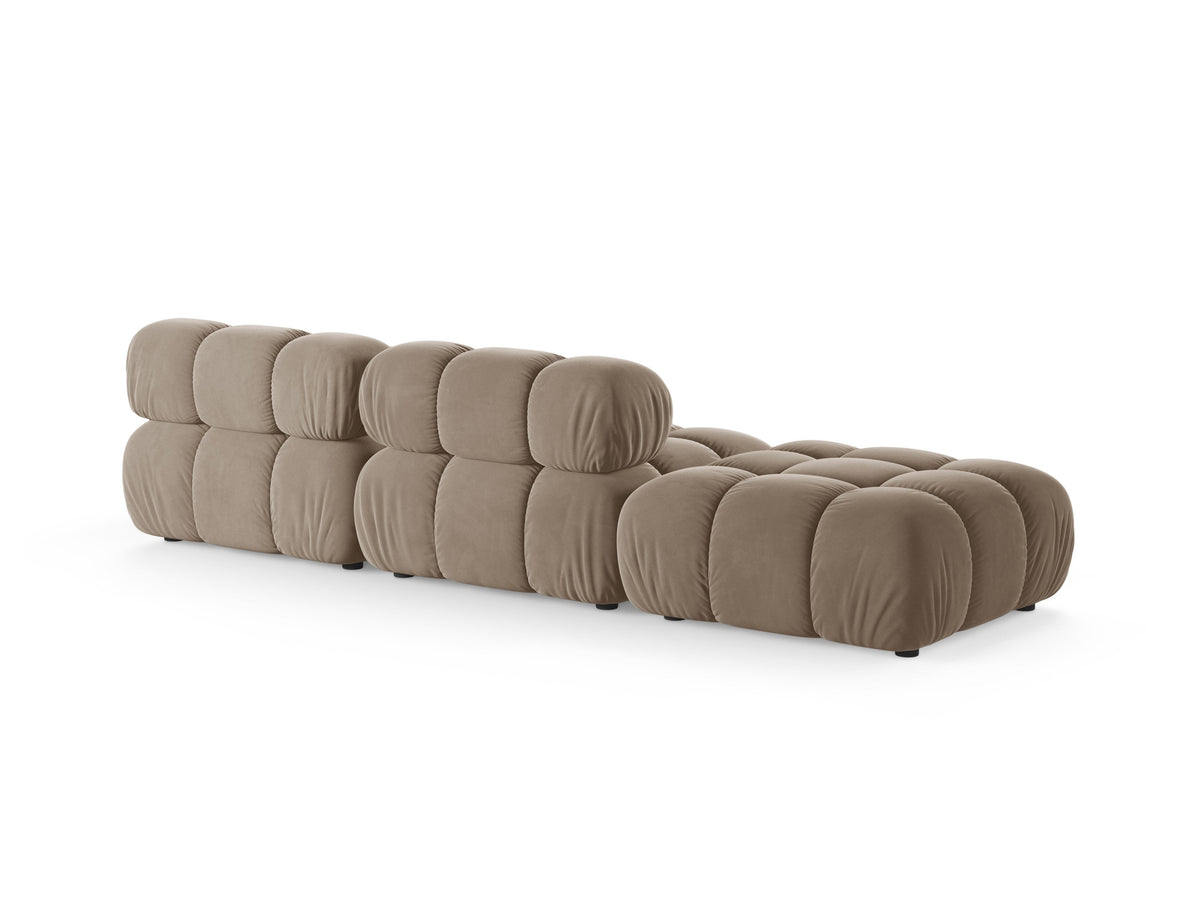Sofa modułowa aksamitna otwarta lewostronna BELLIS cappuccino