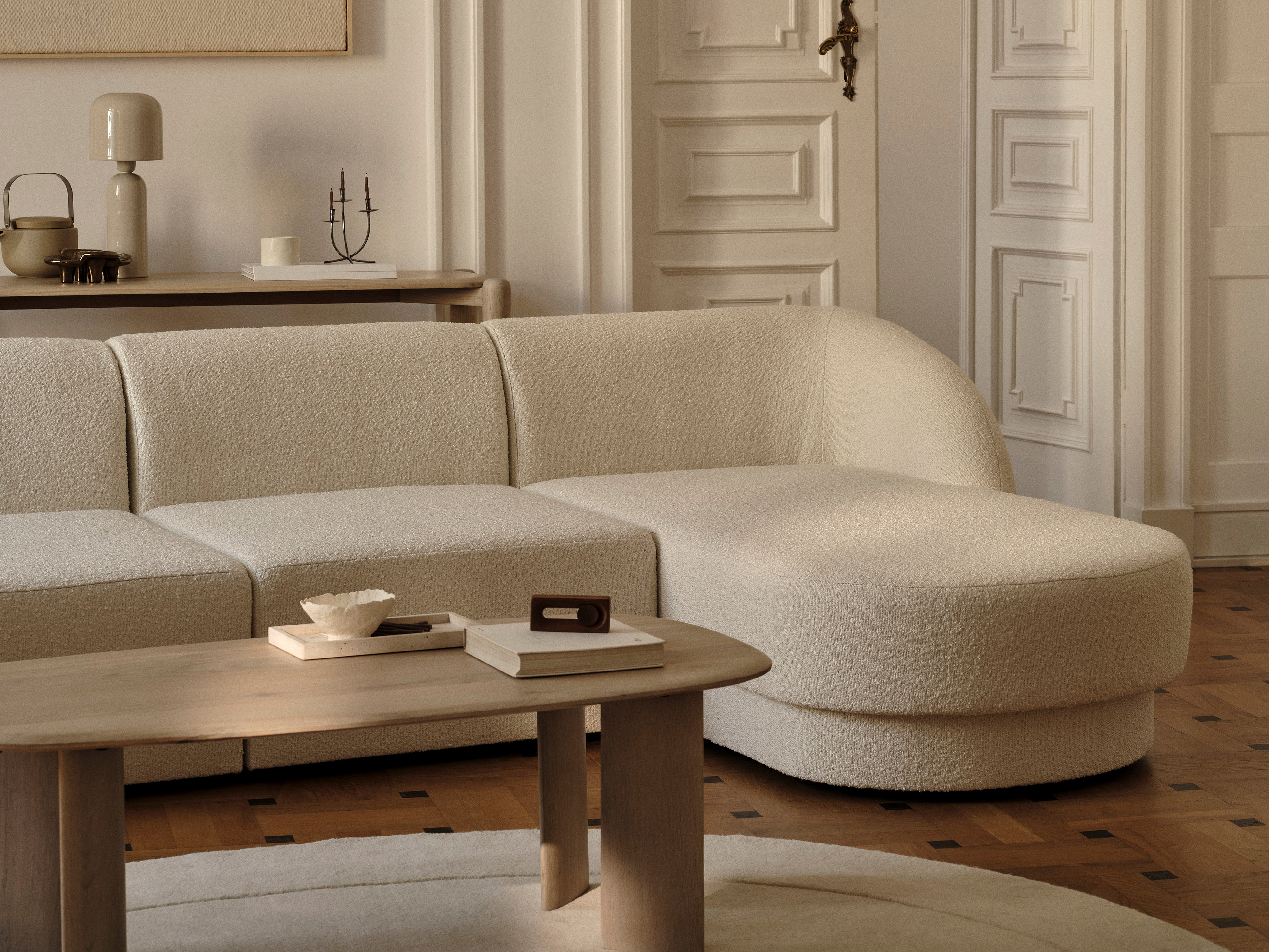 U-förmiger Ecksofa MILEY beige Chenille