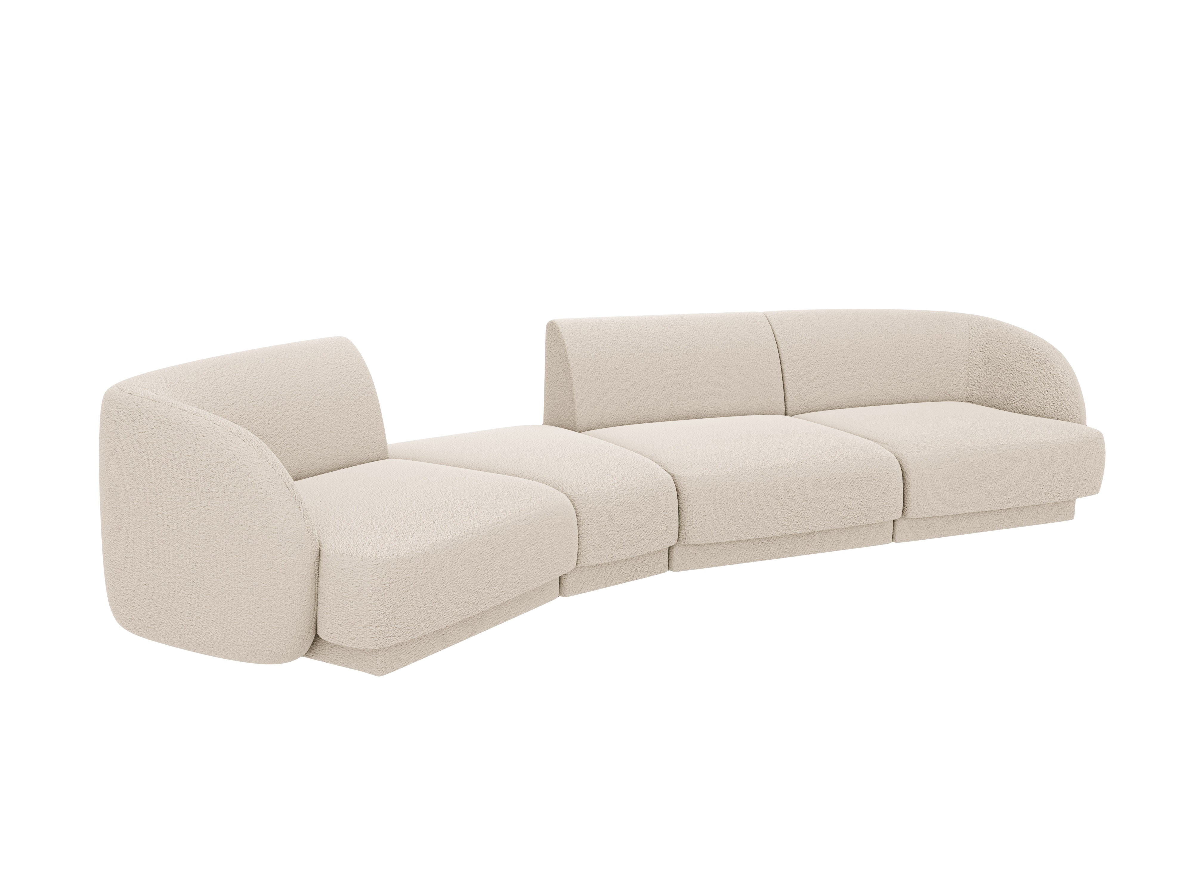 Sofa modułowa lewostronna 6-osobowa MILEY beżowy boucle