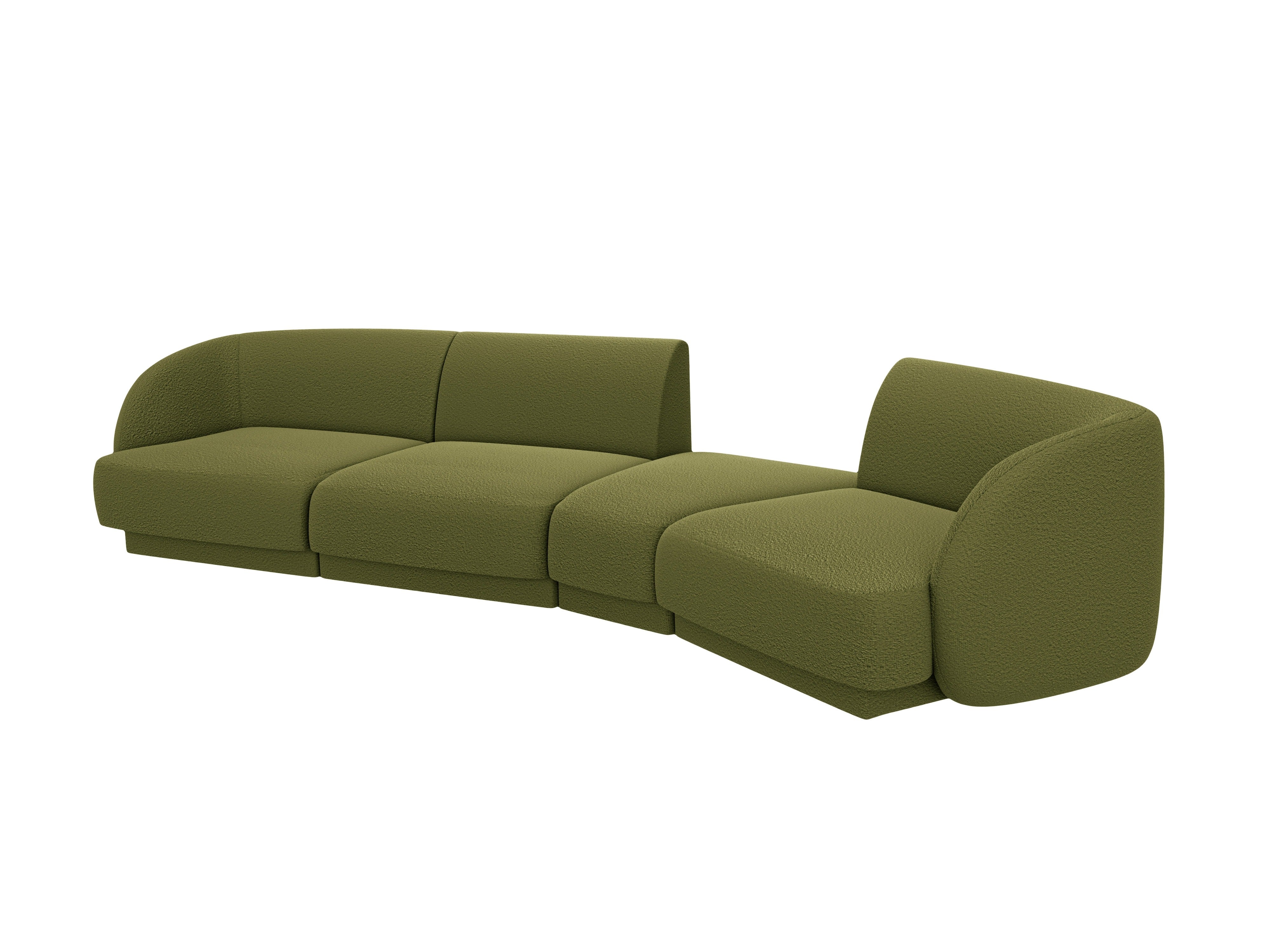 Sofa modułowa prawostronna 6-osobowa MILEY zielony boucle