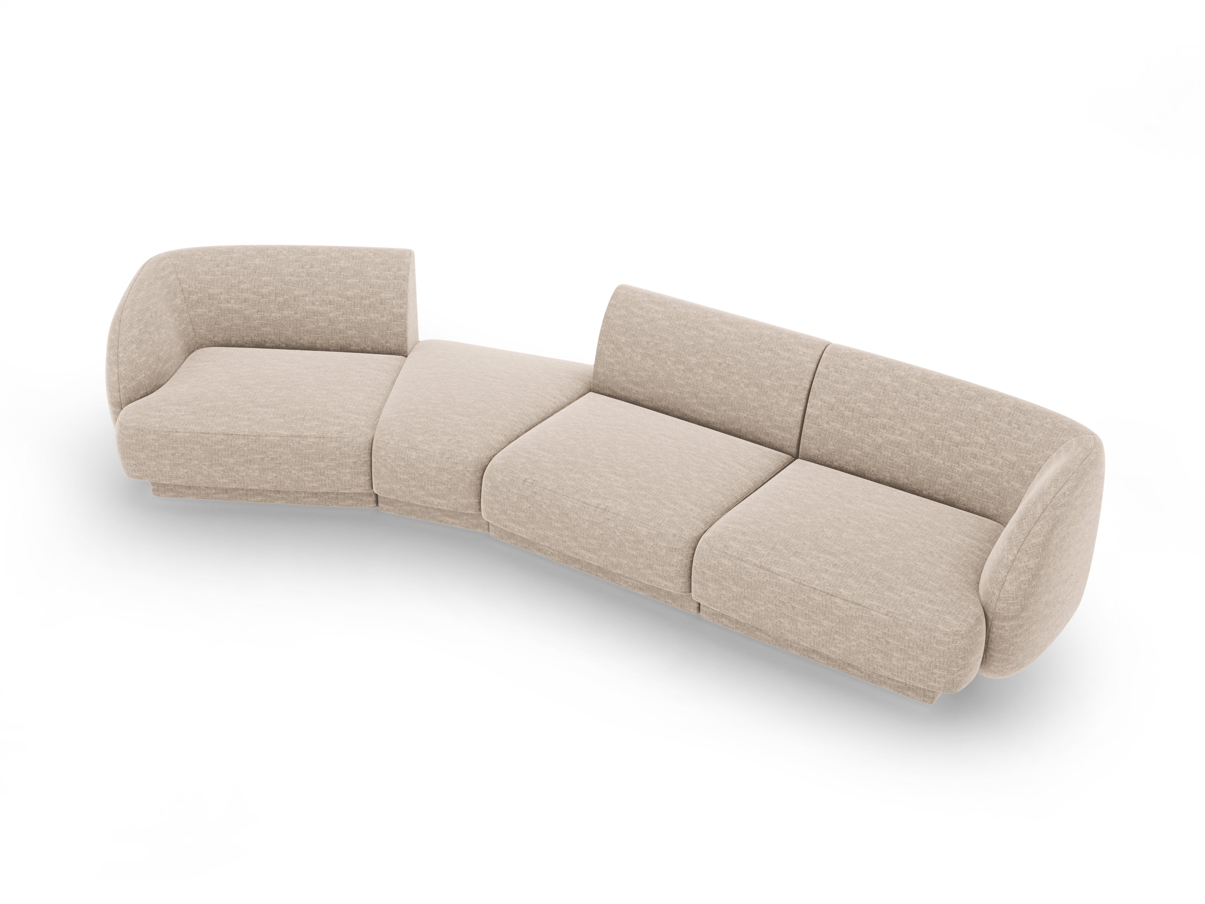 Sofa modułowa lewostronna 6-osobowa MILEY beżowy szenil jedwabisty