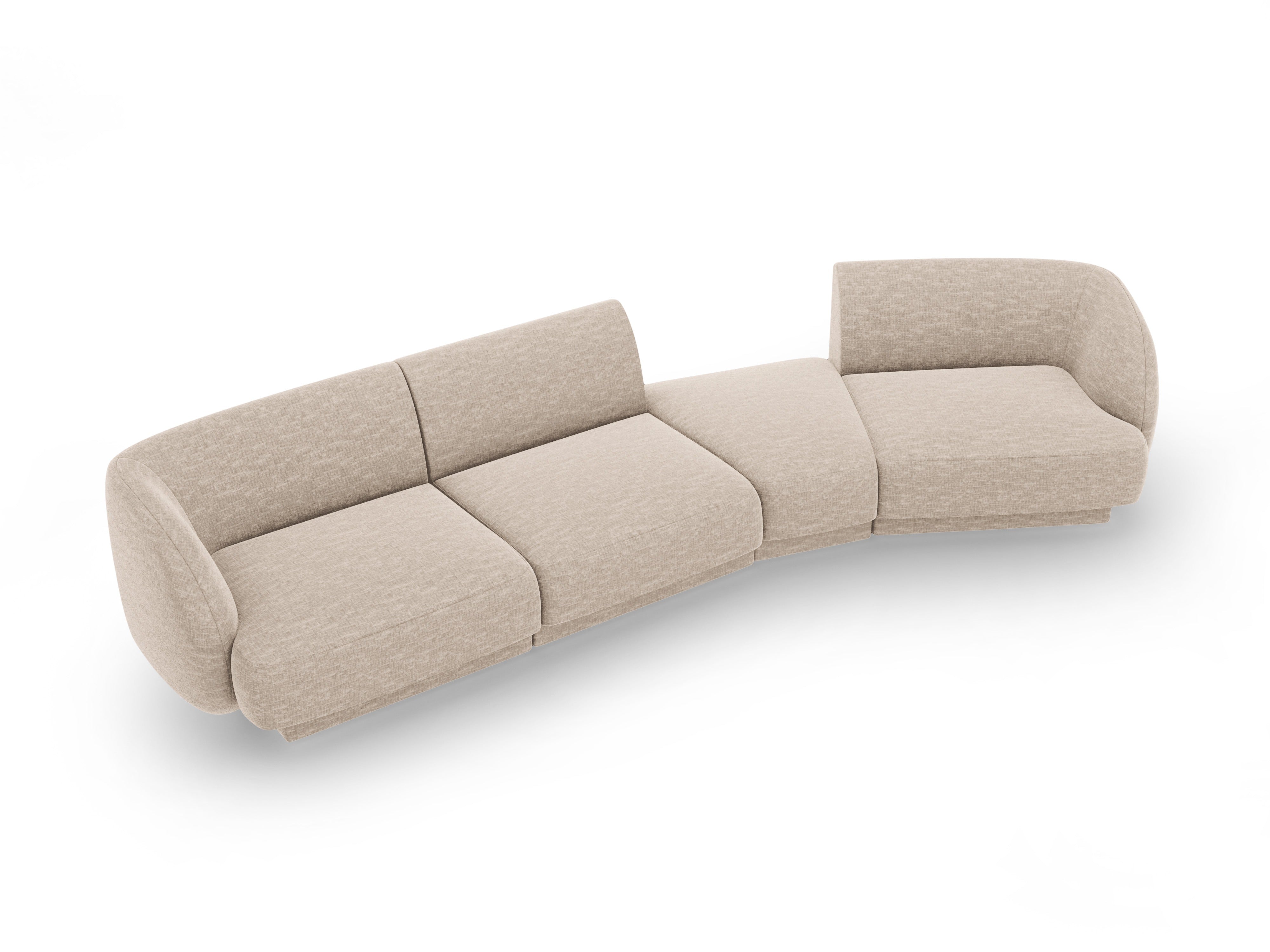 Sofa modułowa prawostronna 6-osobowa MILEY beżowy szenil jedwabisty