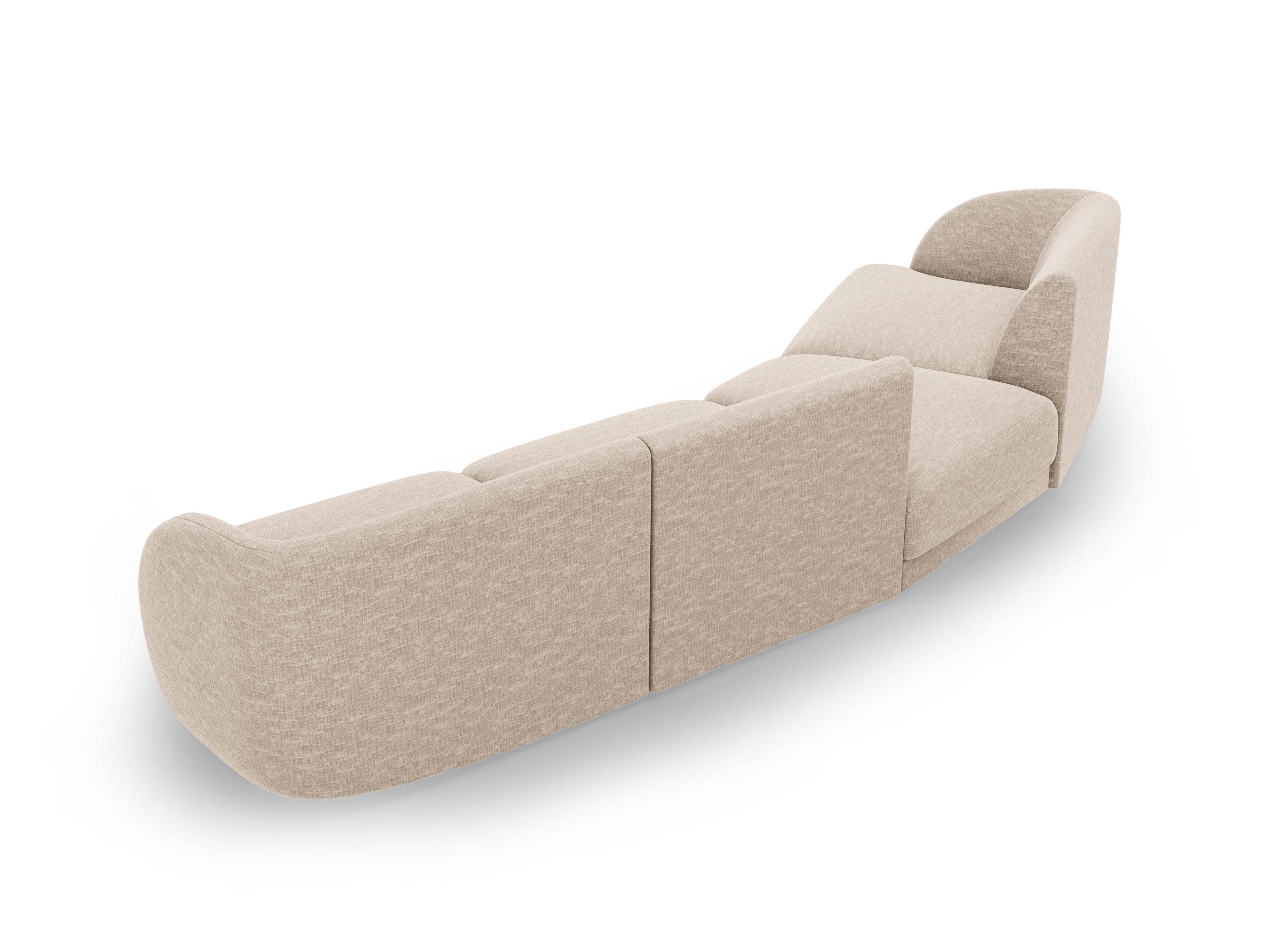 Sofa modułowa lewostronna 6-osobowa MILEY beżowy szenil jedwabisty