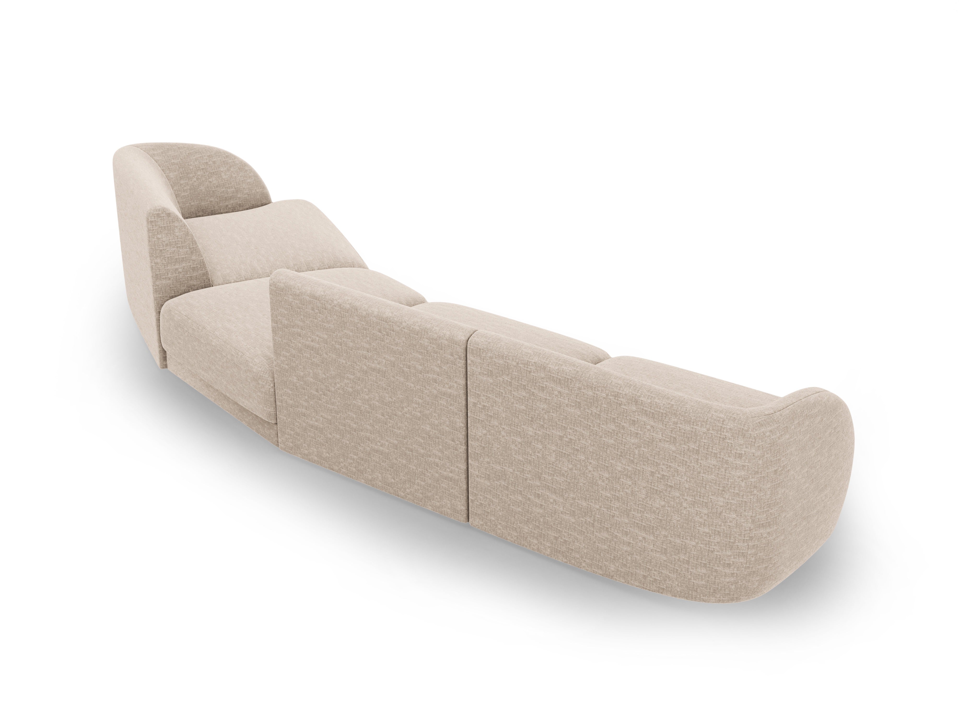 Sofa modułowa prawostronna 6-osobowa MILEY beżowy szenil jedwabisty