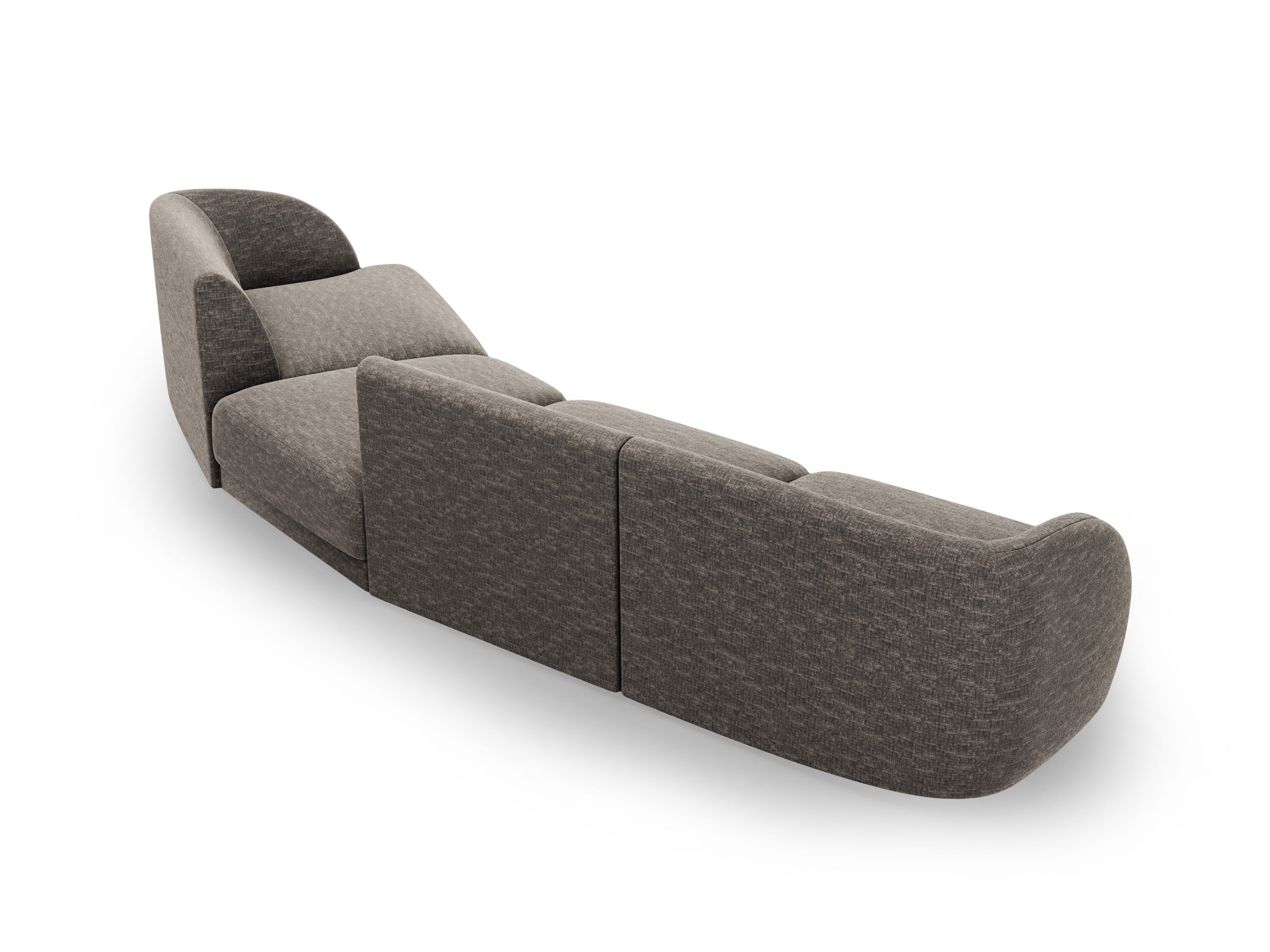 Sofa modułowa prawostronna 6-osobowa MILEY szary szenil jedwabisty