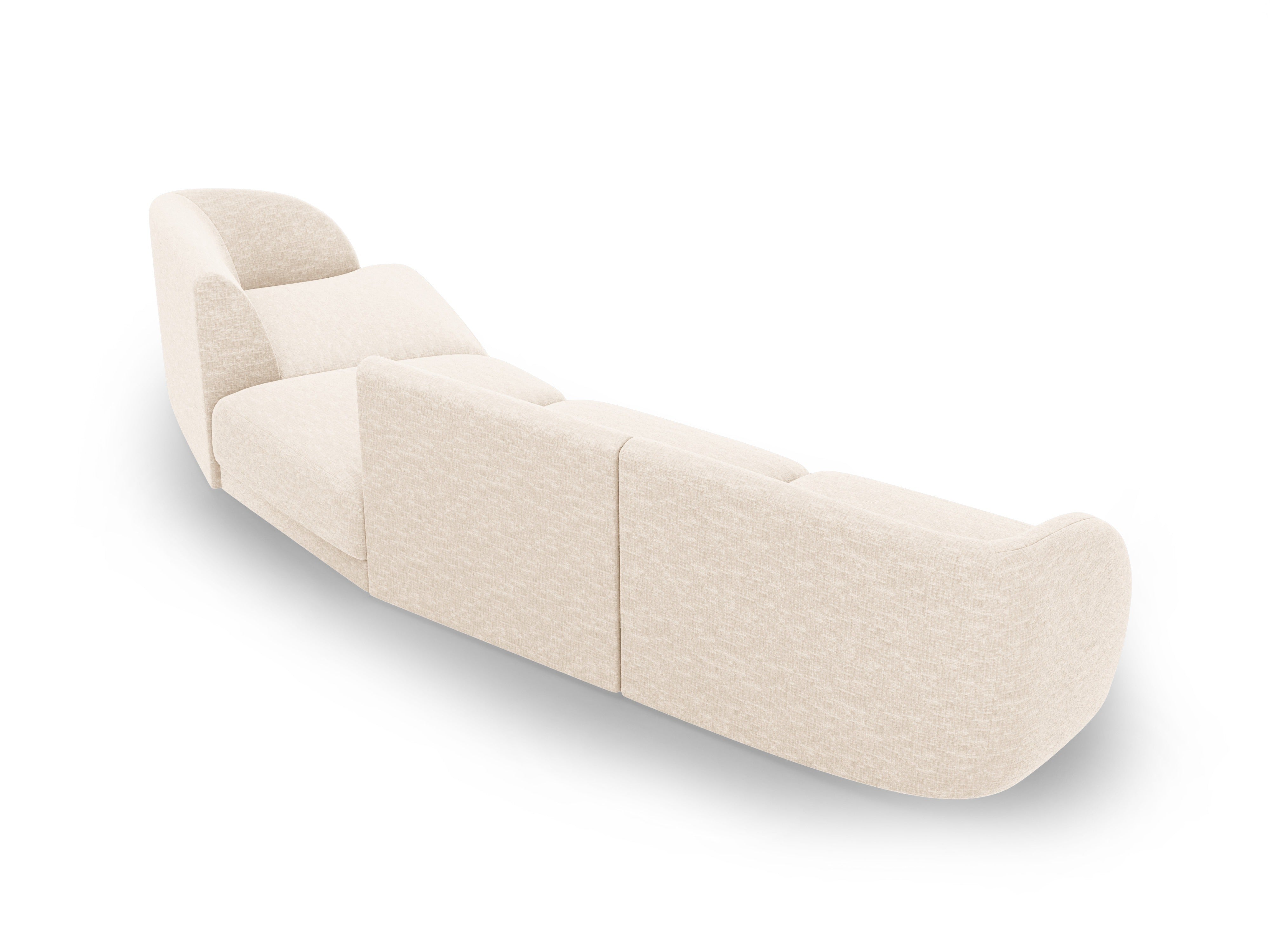 Sofa modułowa prawostronna 6-osobowa MILEY kość słoniowa szenil