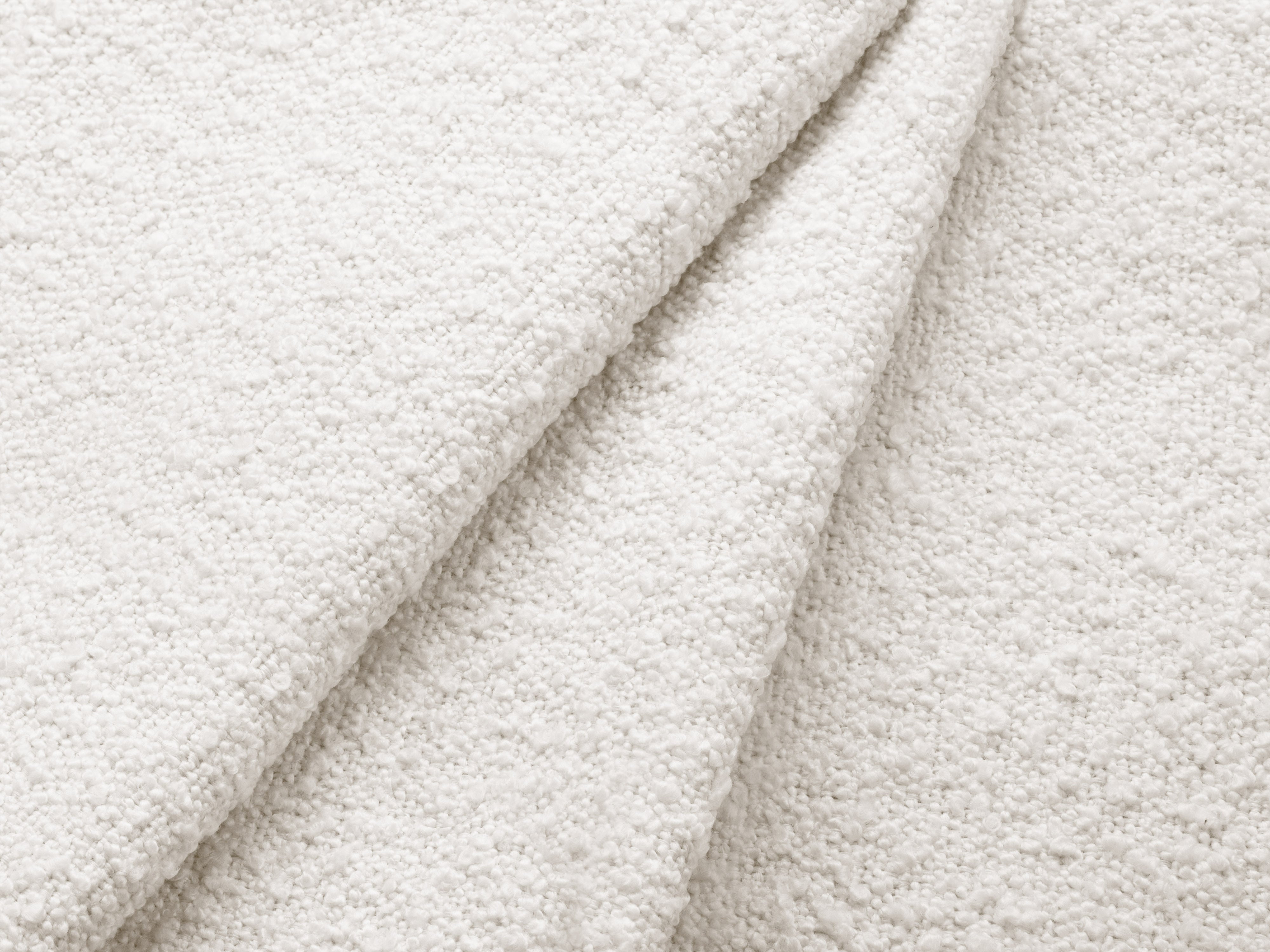 Modulares, linksseitiges 7-sitziges Sofa MILEY in weißem Boucle
