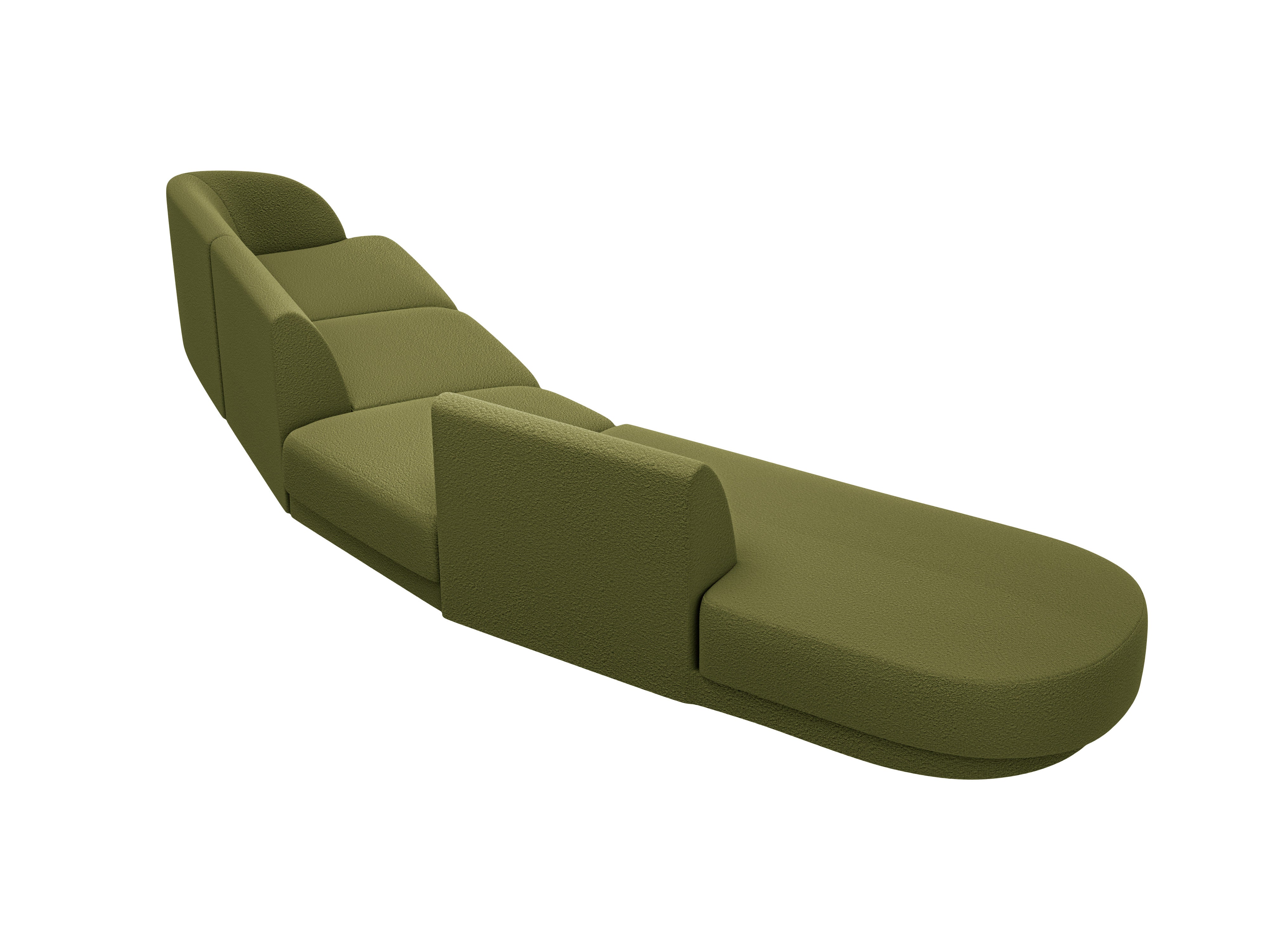 Modulares Ecksofa linksseitig für 7 Personen MILEY grün Boucle