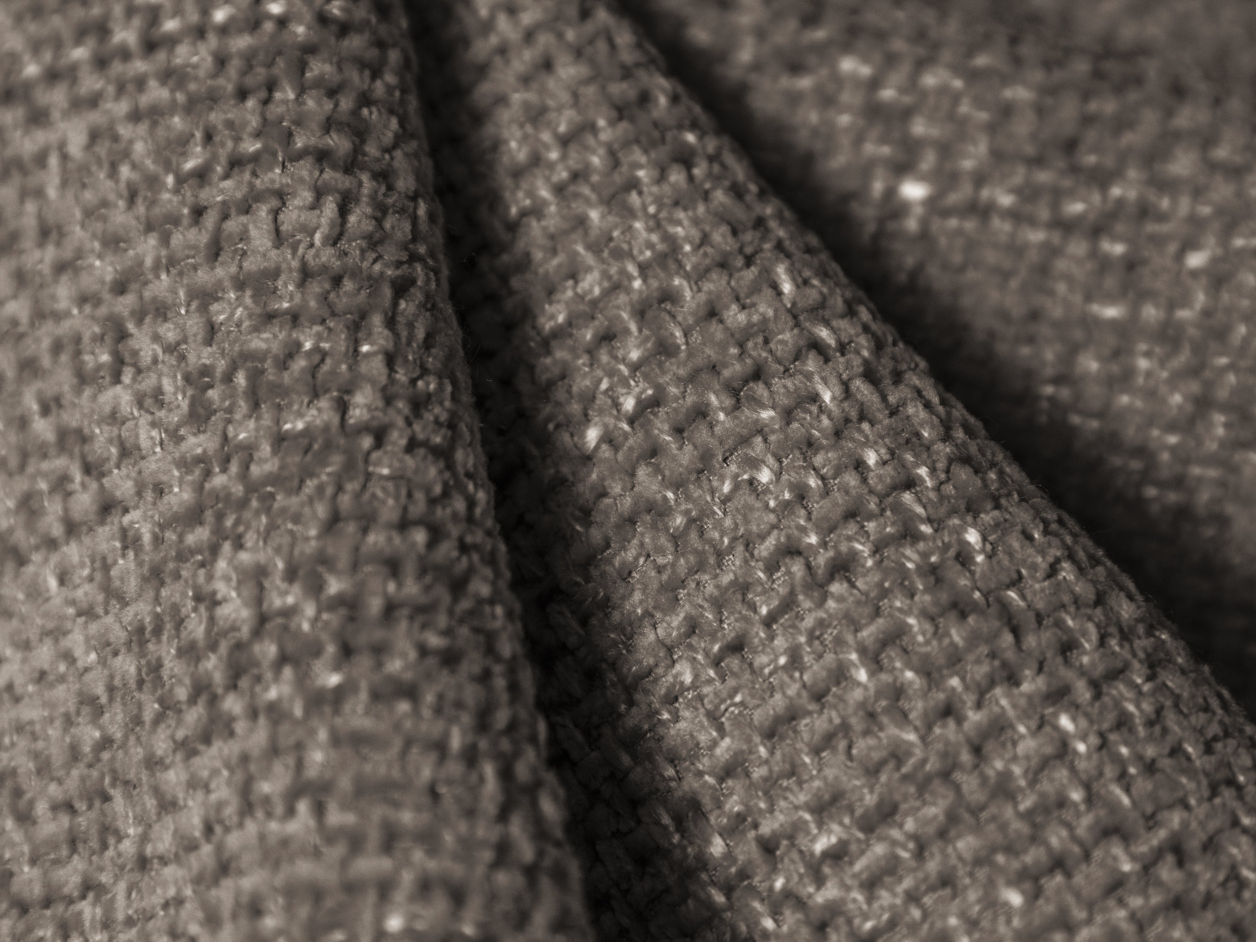 Sofa lewostronna panoramiczna w tkaninie szenilowej 6-osobowa MILEY szary Micadoni    Eye on Design