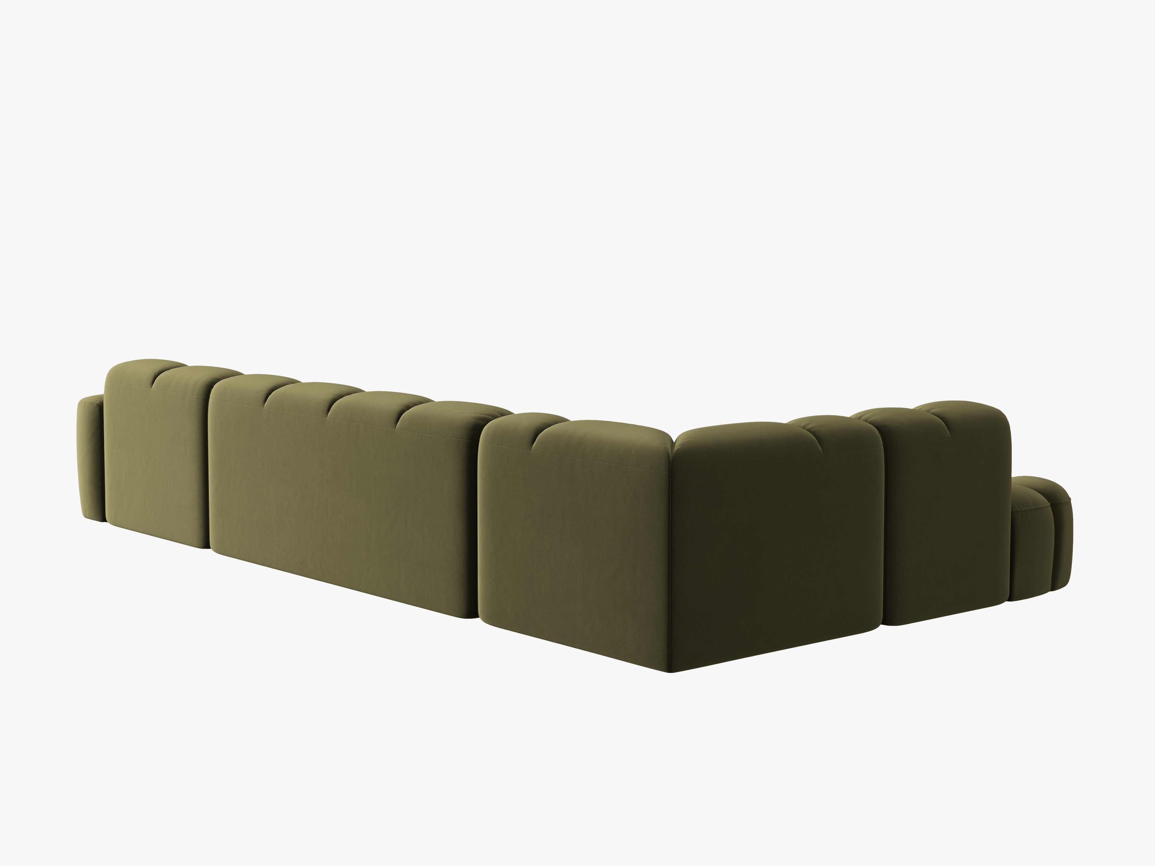 Samt-Ecksofa Panoramisch Links LISA Hellgrün