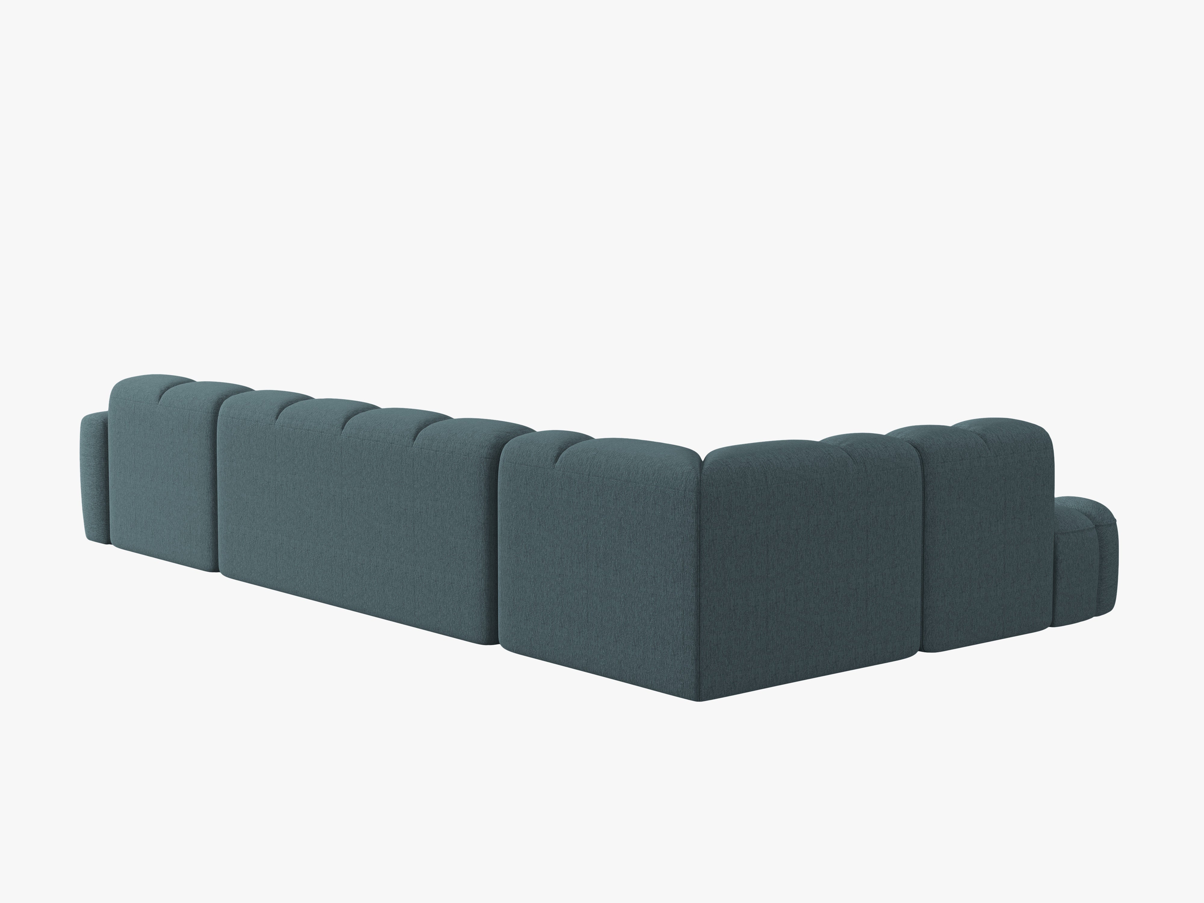 Left-facing panoramic corner sofa LISA light blue chenille