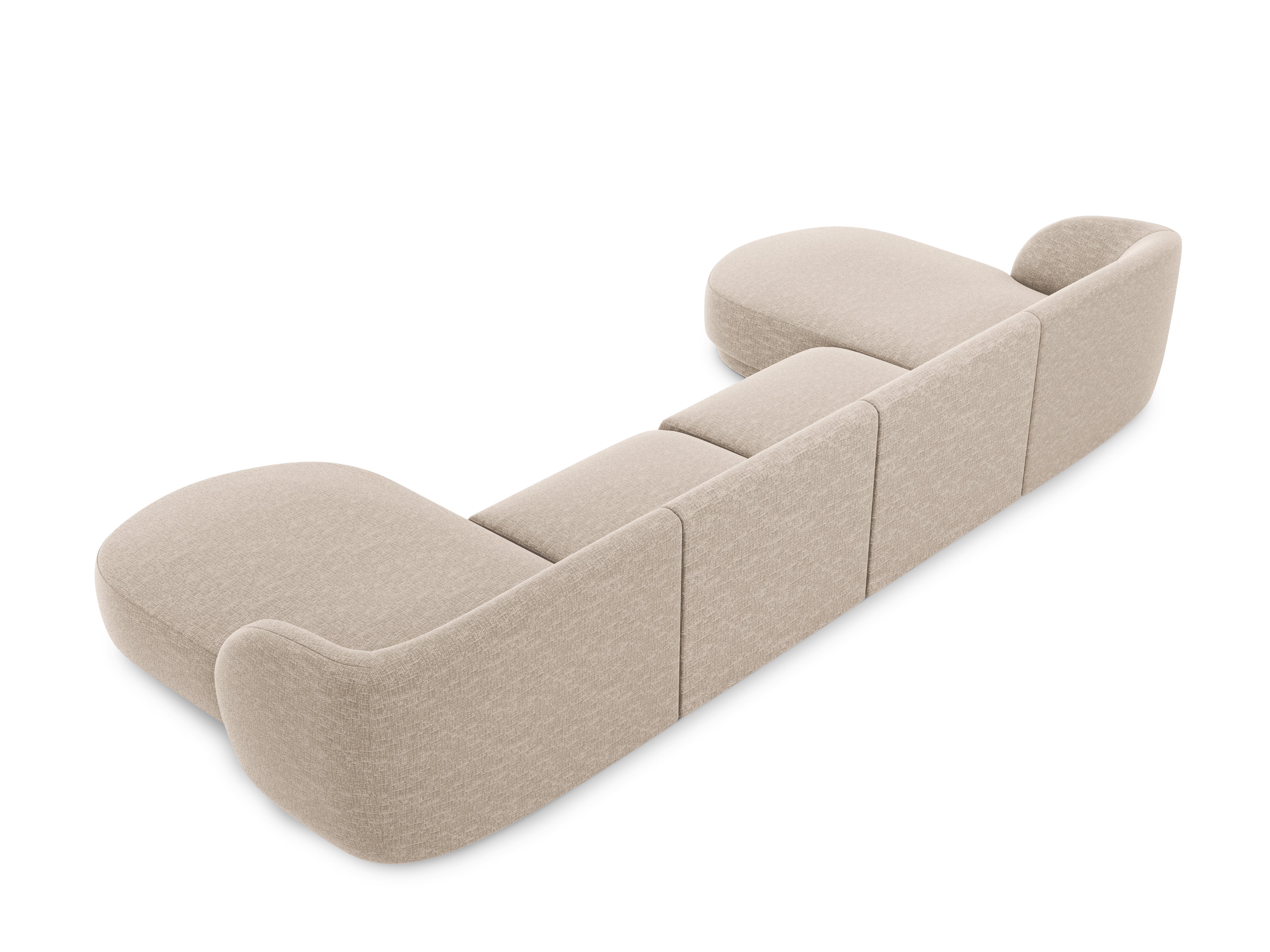 Sofa panoramiczna w tkaninie szenilowej MILEY beżowy Micadoni    Eye on Design