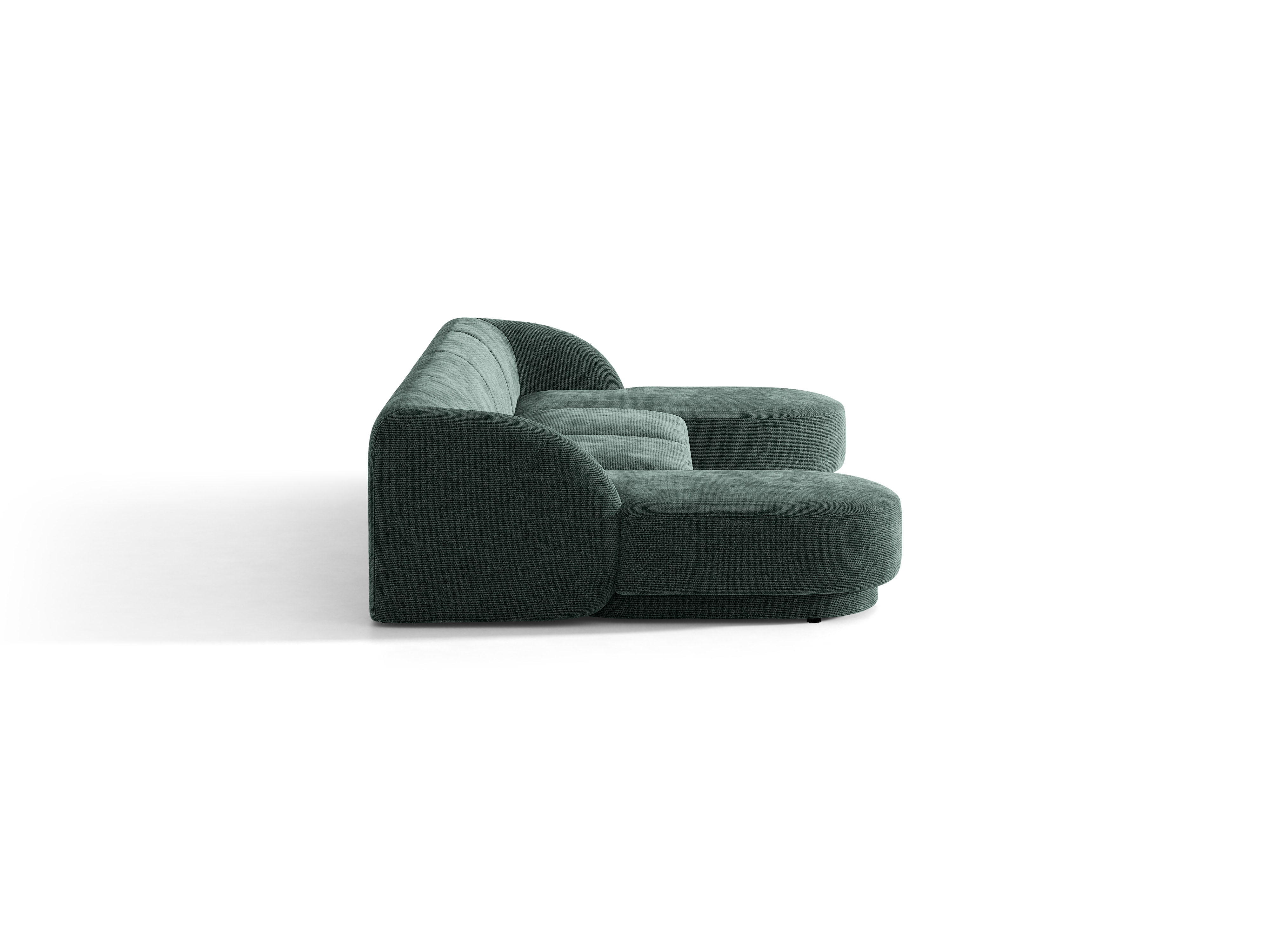 Narożnik panoramiczny 5-osobowa MILEY petrol szenil jedwabisty – sofa narożna
