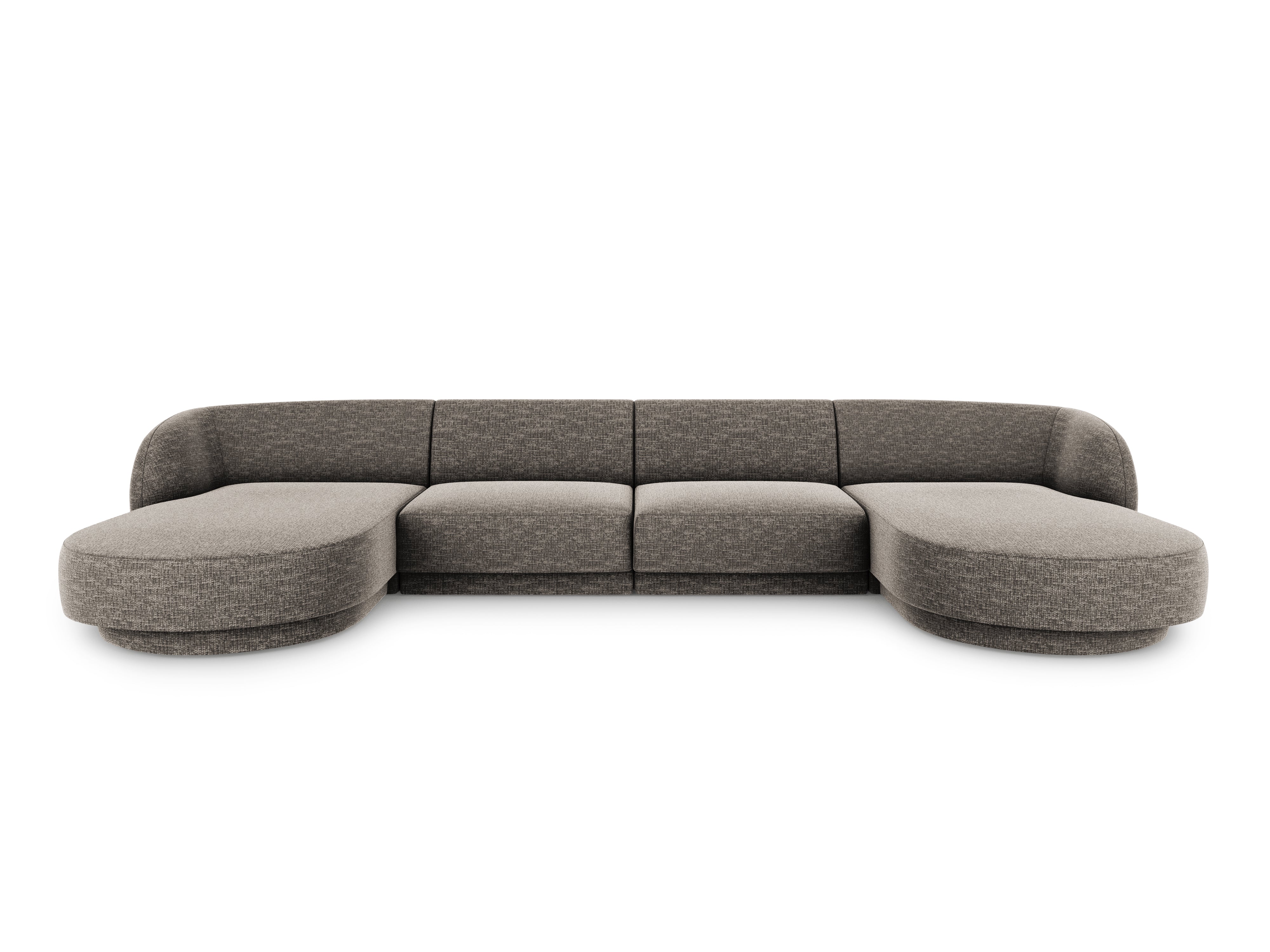 Sofa panoramiczna w tkaninie szenilowej MILEY szary Micadoni    Eye on Design