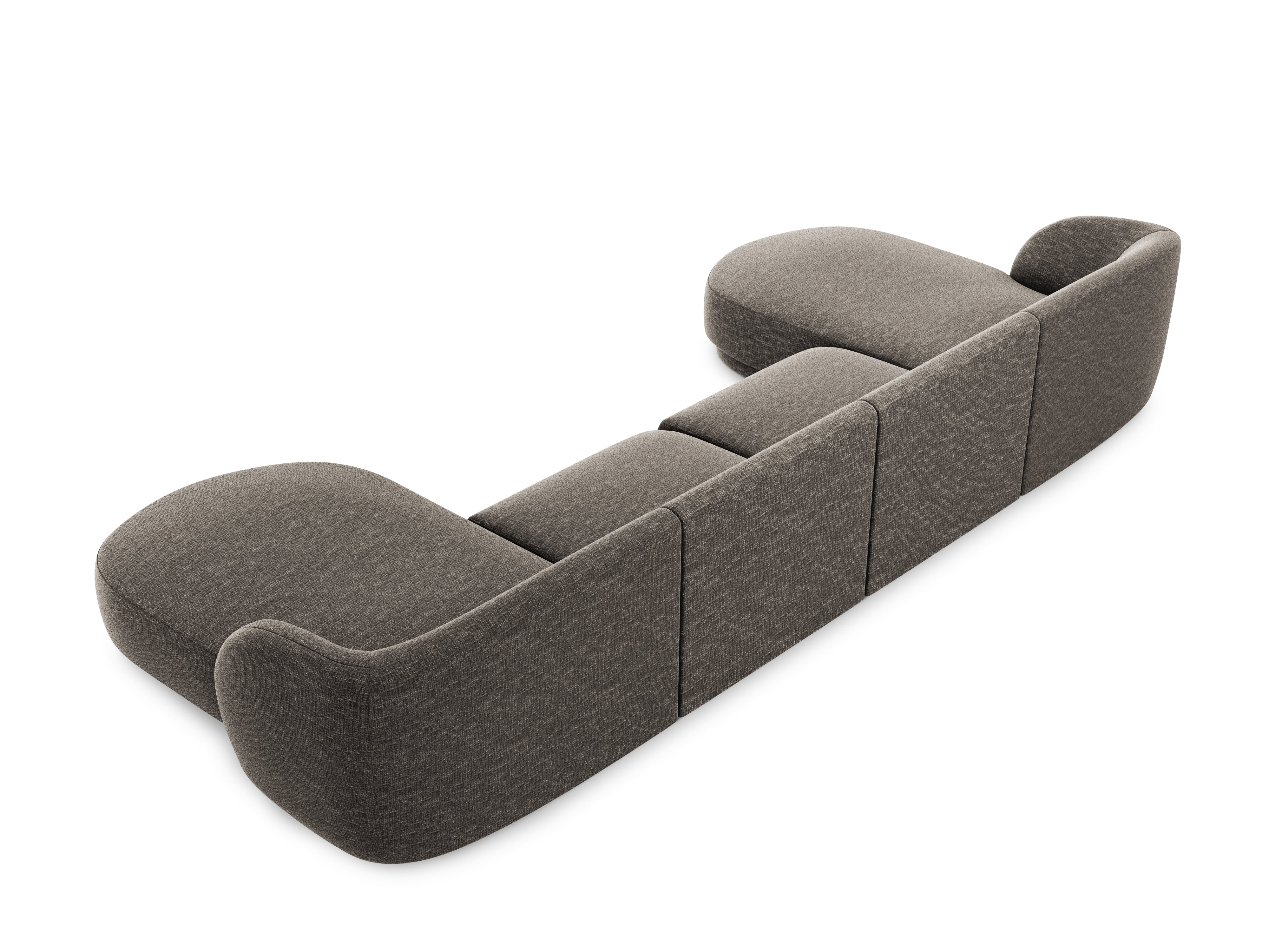 Sofa panoramiczna w tkaninie szenilowej MILEY szary Micadoni    Eye on Design