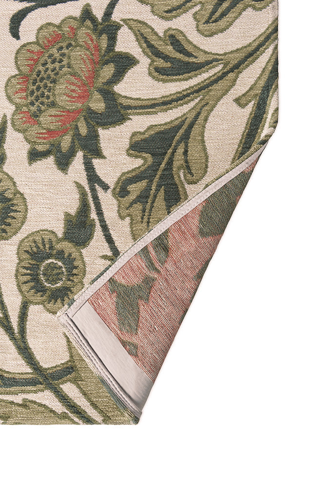 HIACINTH NATURAL beige rug with green