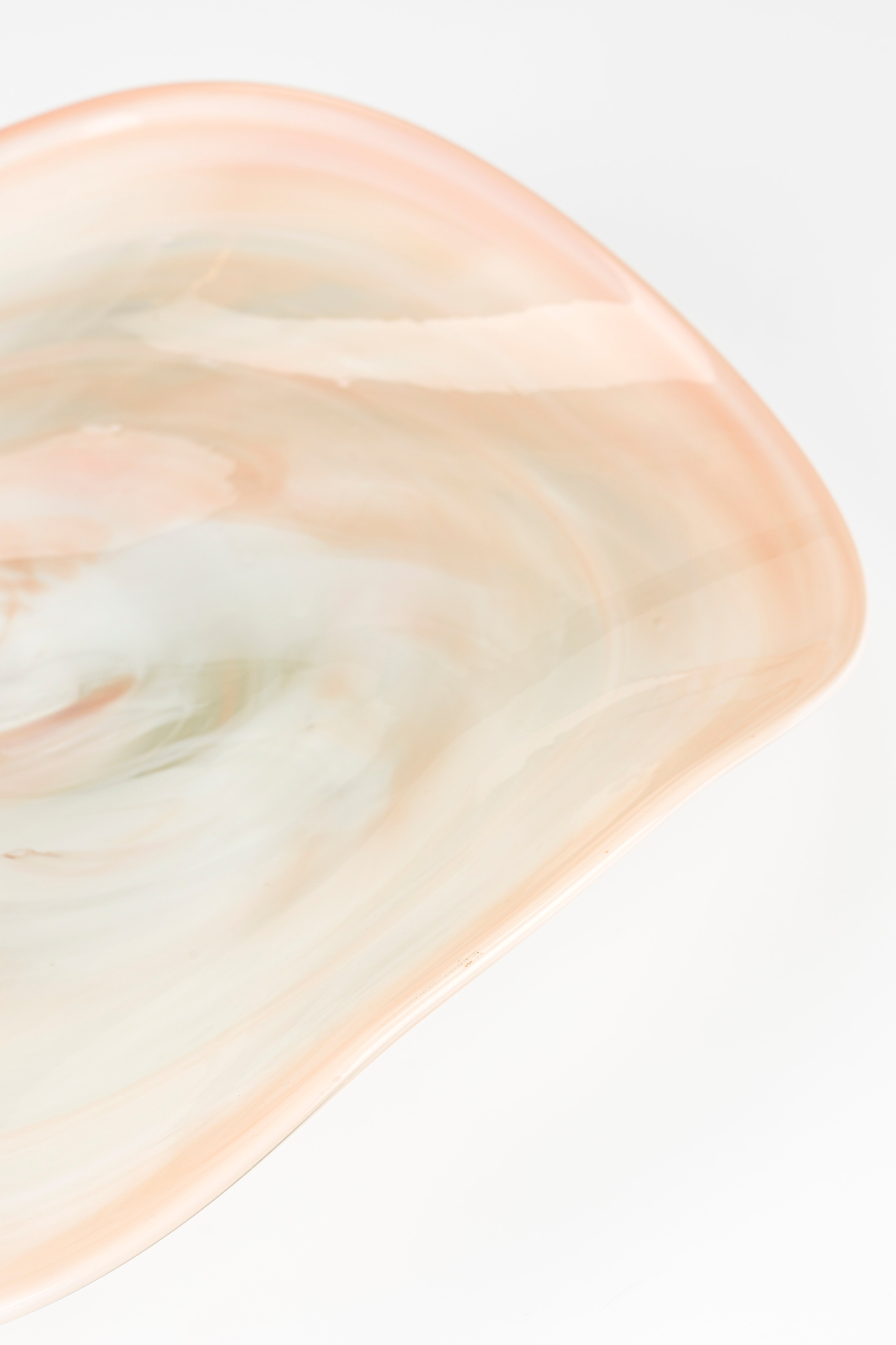 Misa szklana MARIA biały z różowym