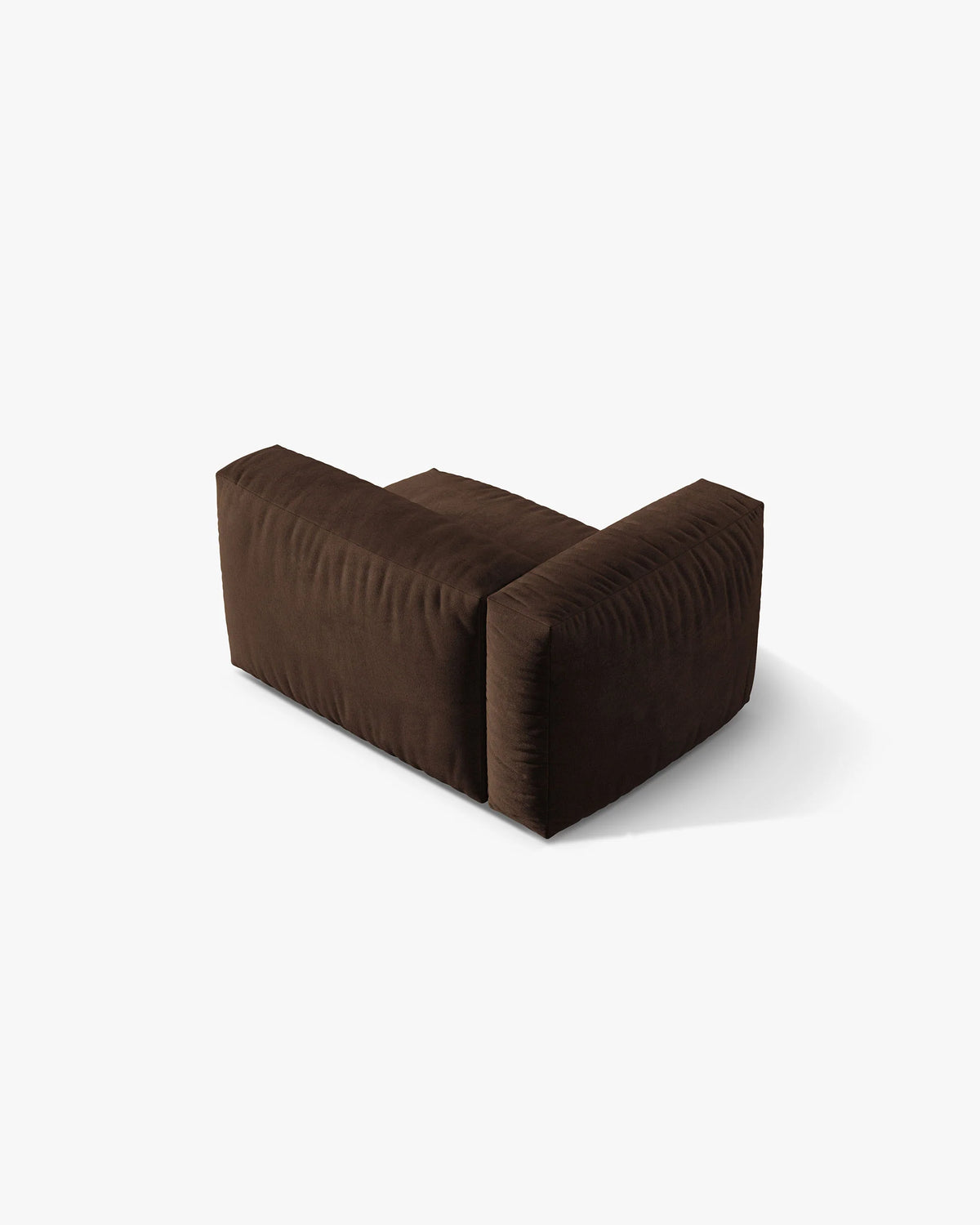 Sofa modułowa aksamitna MARTINA - moduł lewostronny czekoladowy