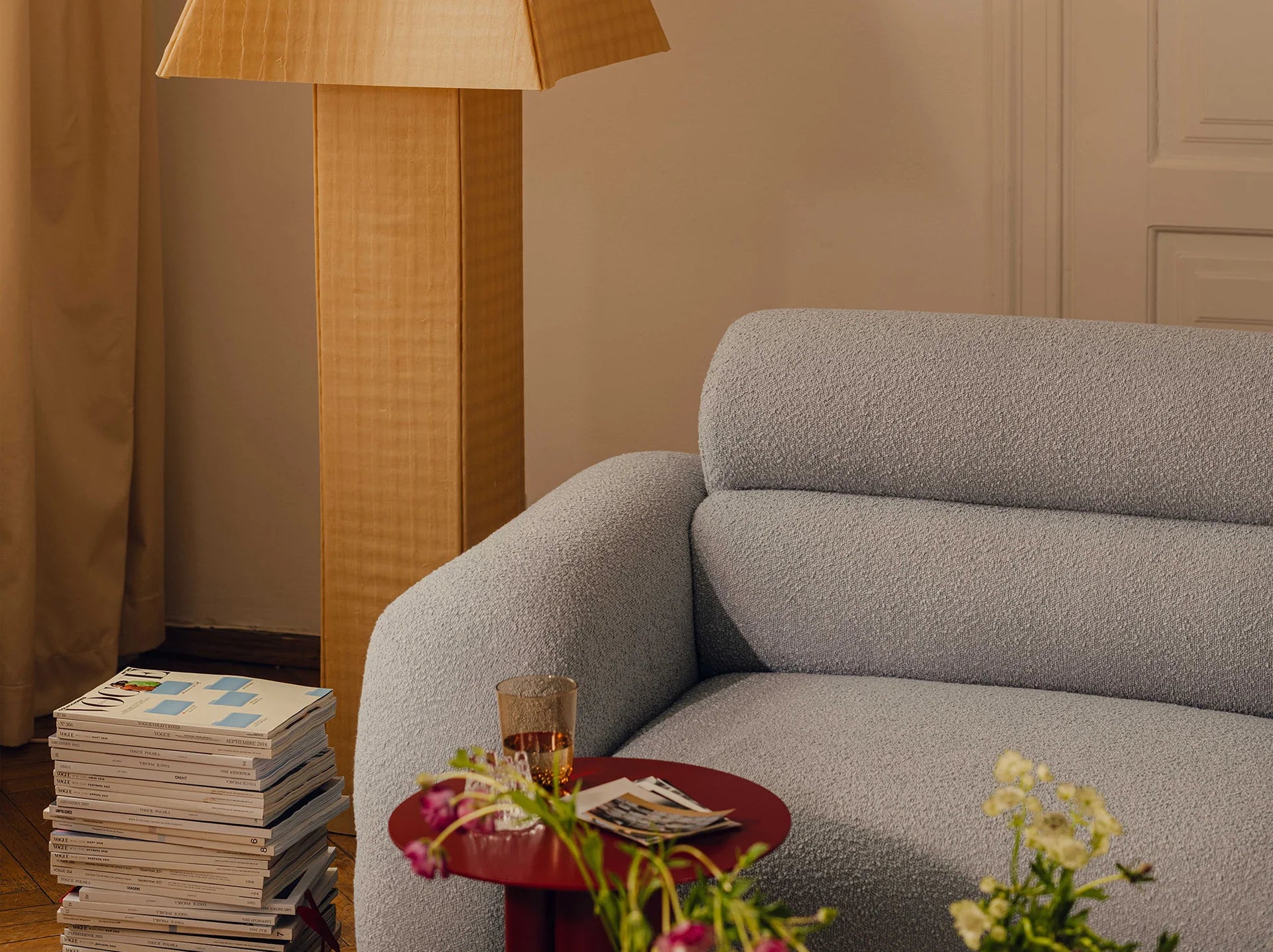Sofa modułowa NEO - moduł lewostronny beżowy boucle
