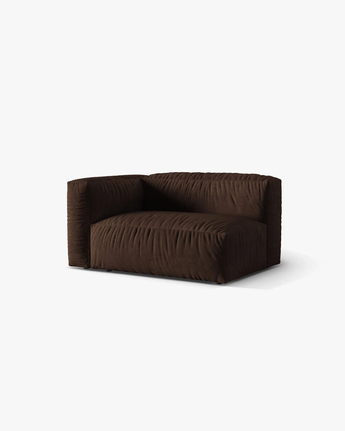 Sofa modułowa aksamitna MARTINA - moduł podwójny lewostronny czekoladowy