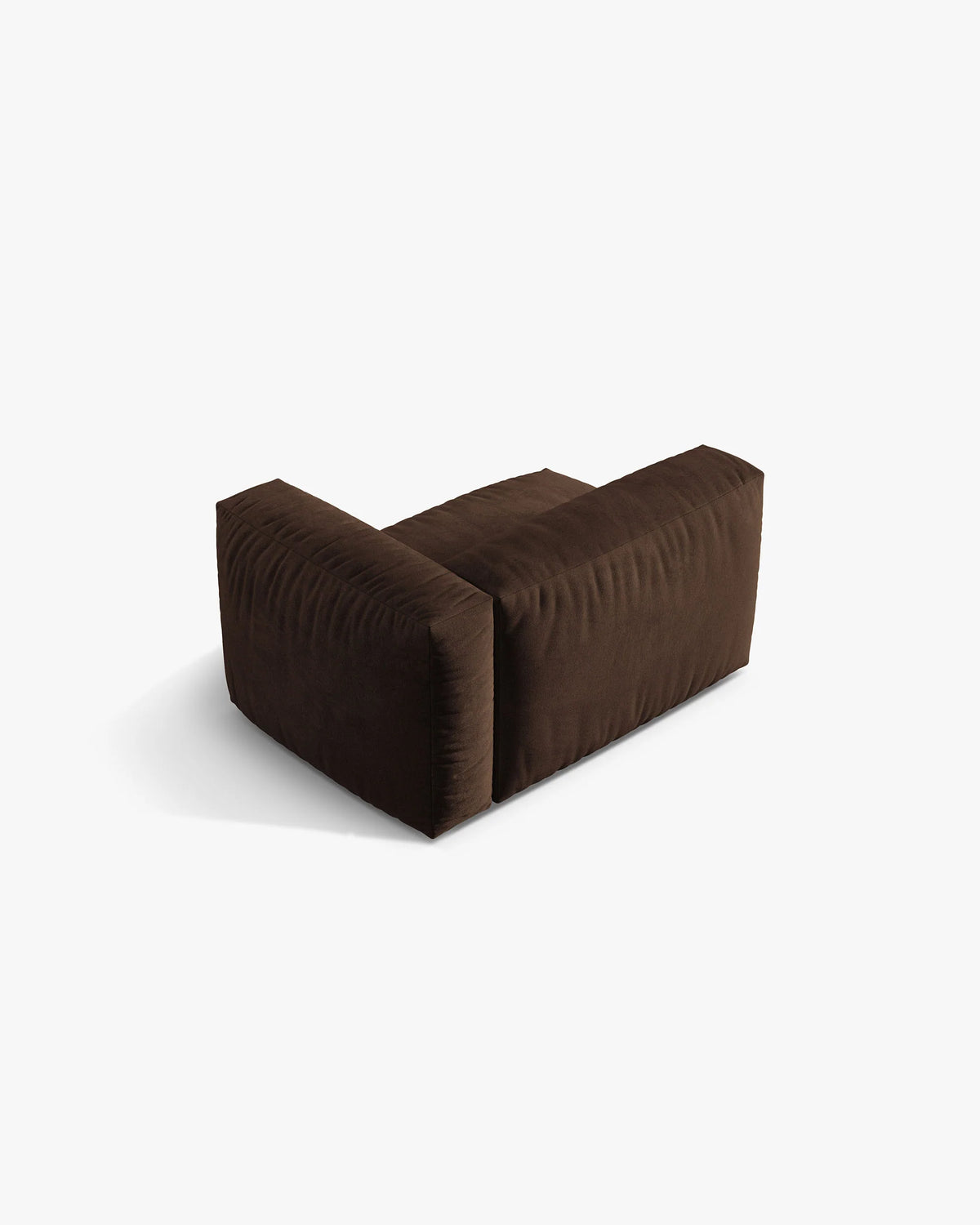 Sofa modułowa aksamitna MARTINA - moduł prawostronny czekoladowy