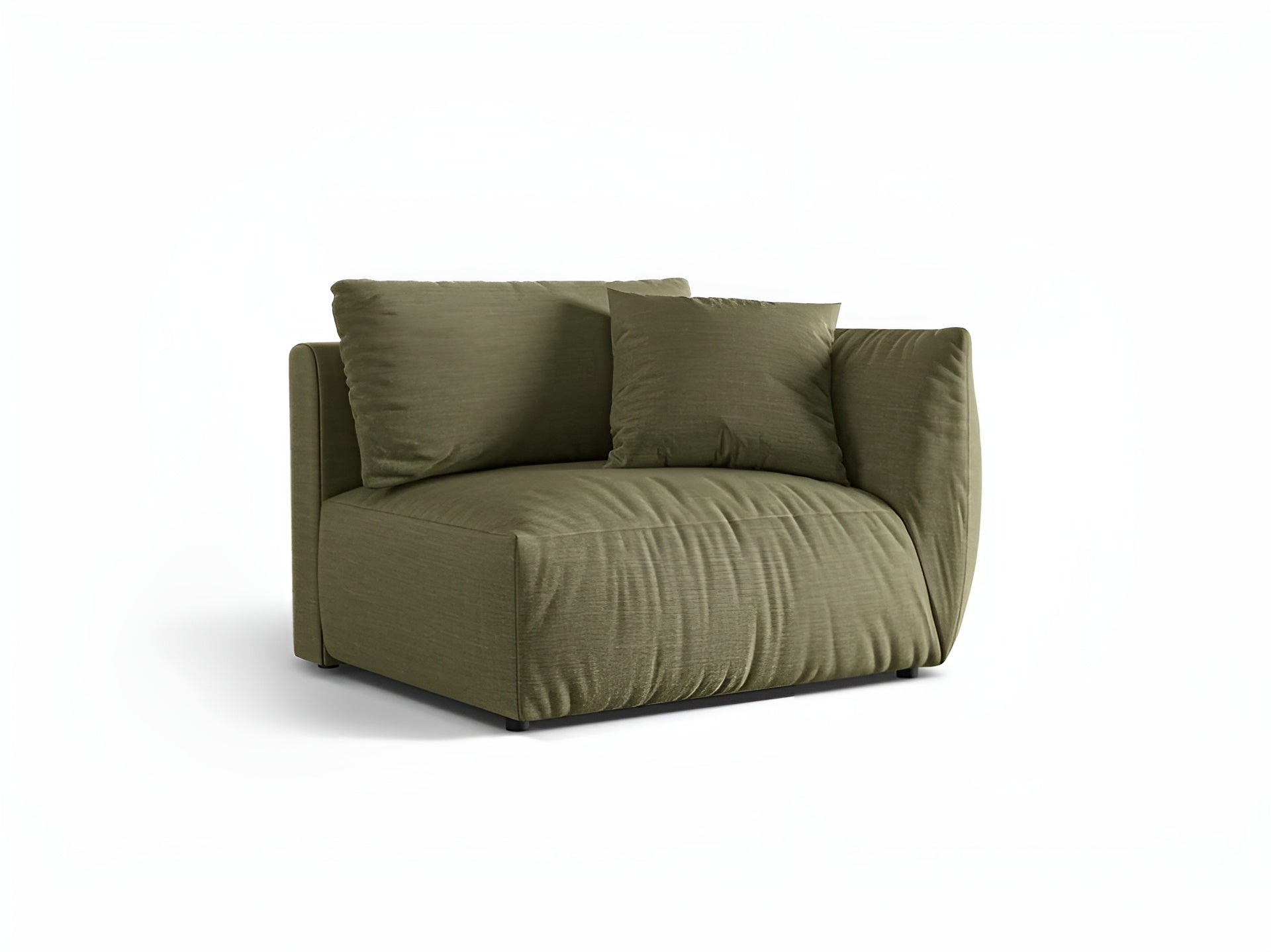 Sofa modułowa CHRIS - element szeroki prawostronny zielony szenil