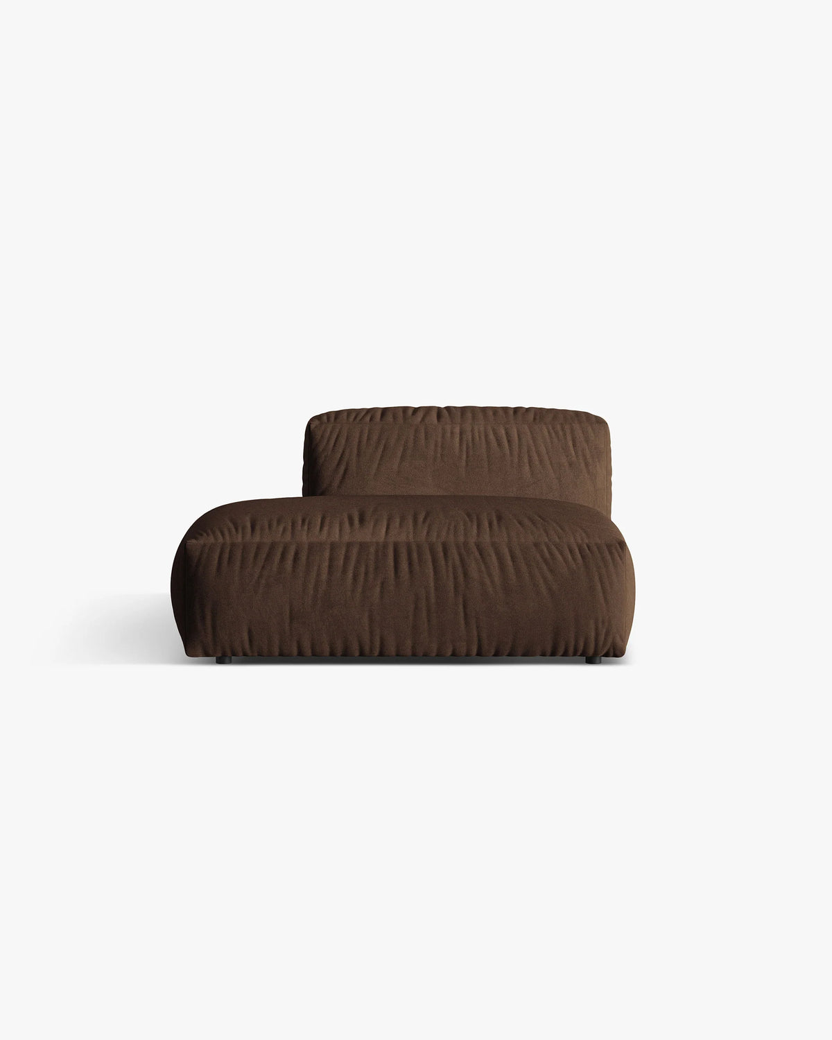 Sofa modułowa aksamitna MARTINA - moduł otwarty lewostronny czekoladowy