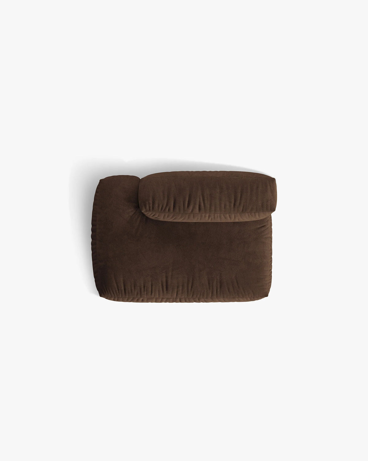 Sofa modułowa aksamitna MARTINA - moduł otwarty lewostronny czekoladowy