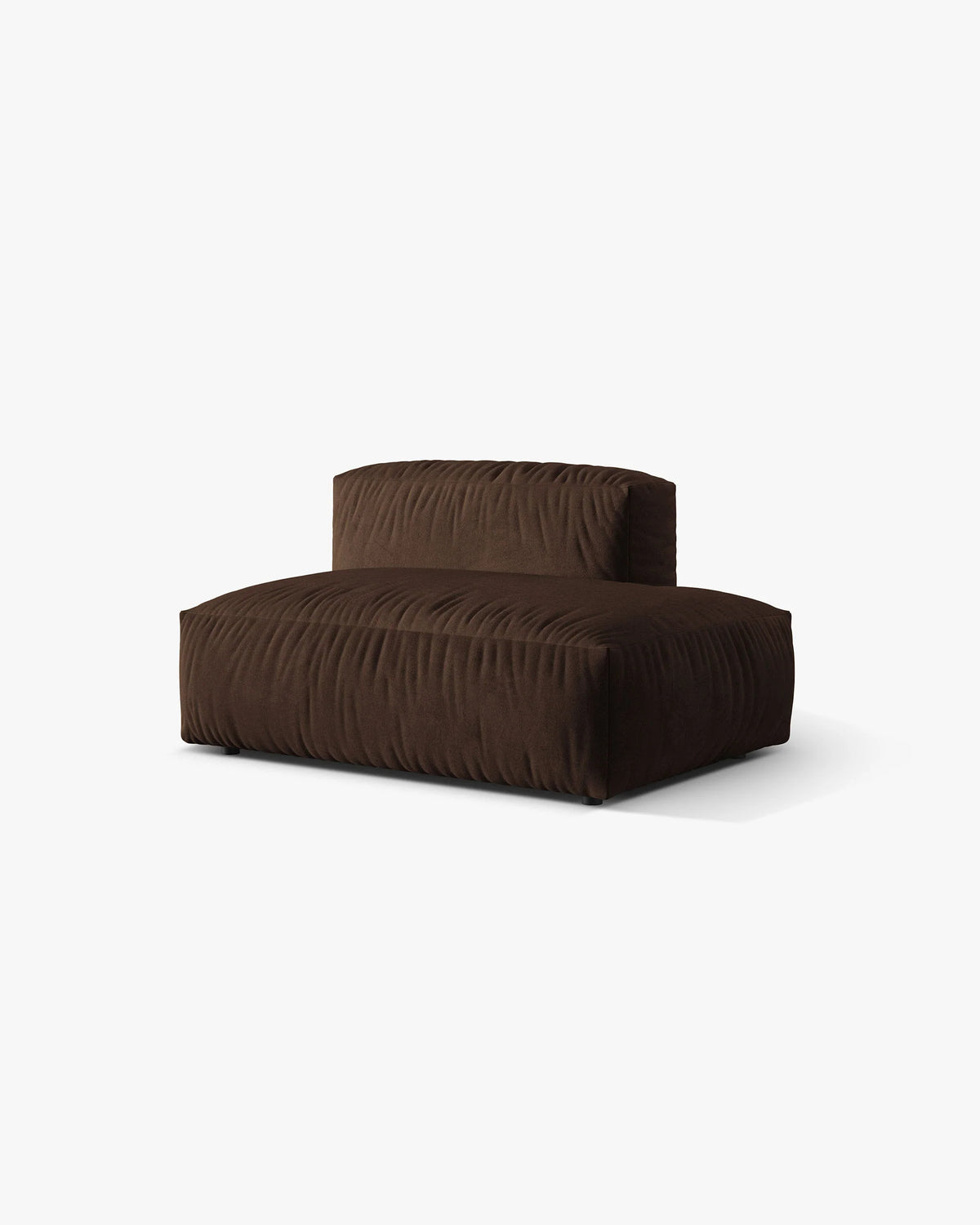 Sofa modułowa aksamitna MARTINA - moduł otwarty prawostronny czekoladowy
