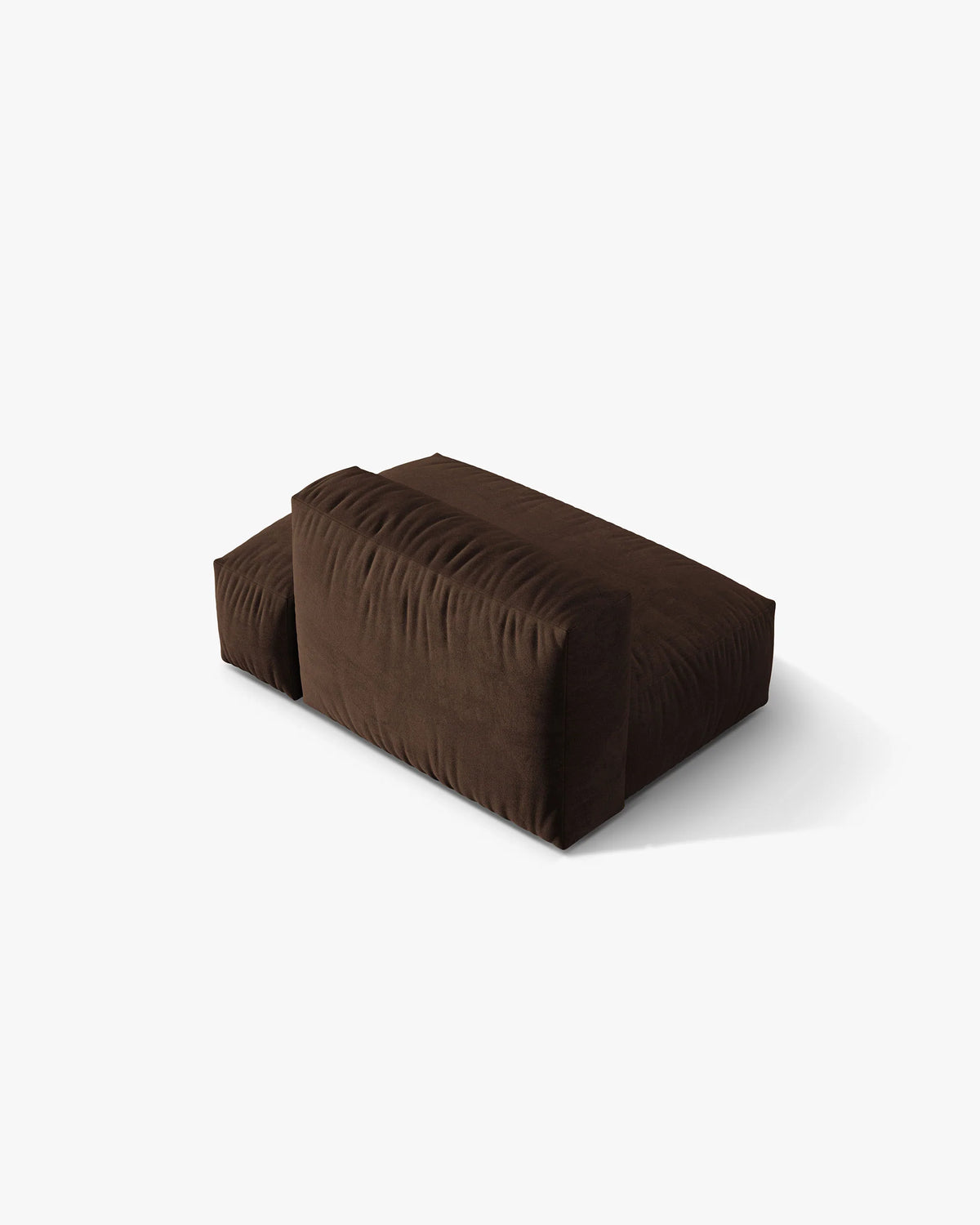Sofa modułowa aksamitna MARTINA - moduł otwarty prawostronny czekoladowy