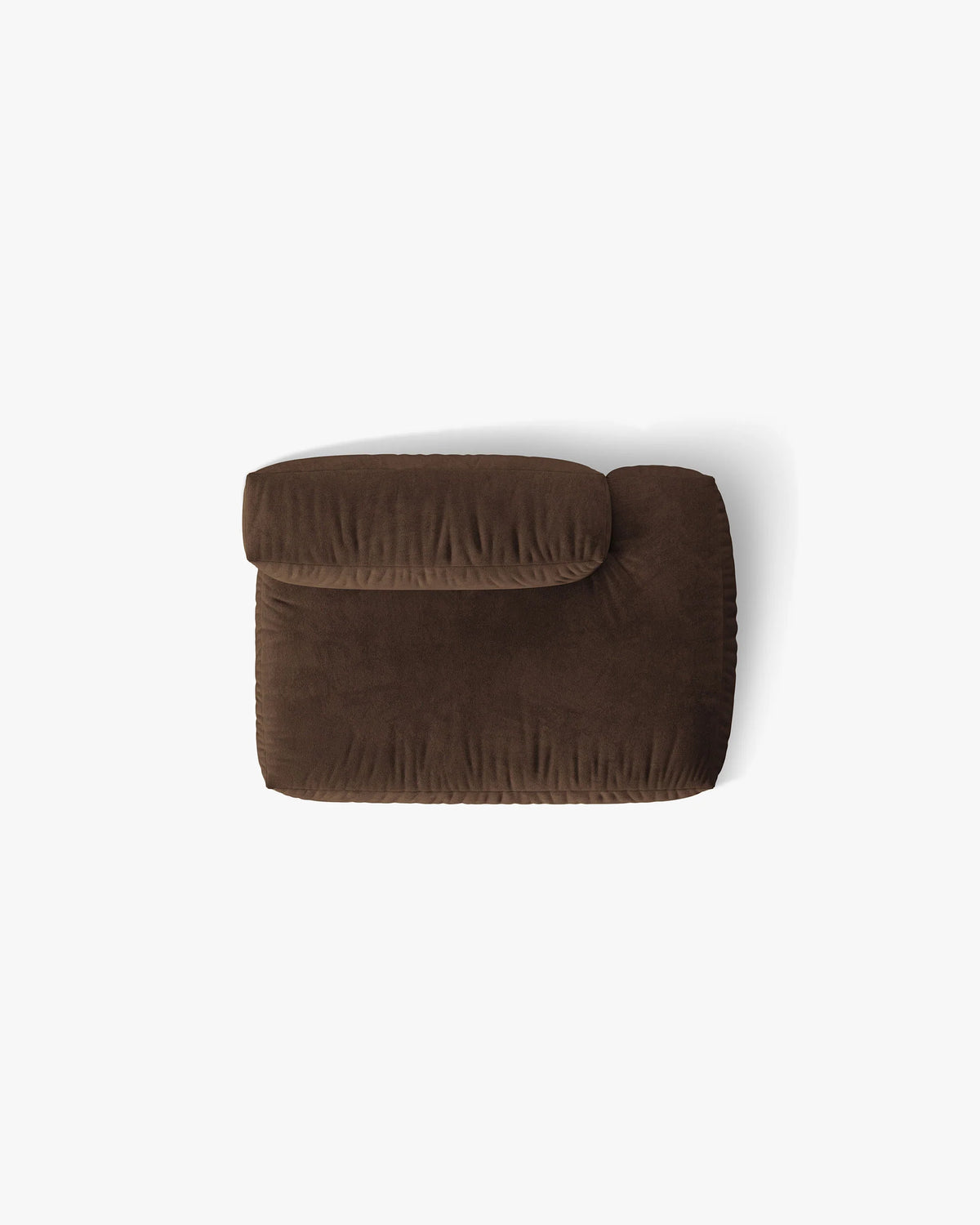 Sofa modułowa aksamitna MARTINA - moduł otwarty prawostronny czekoladowy