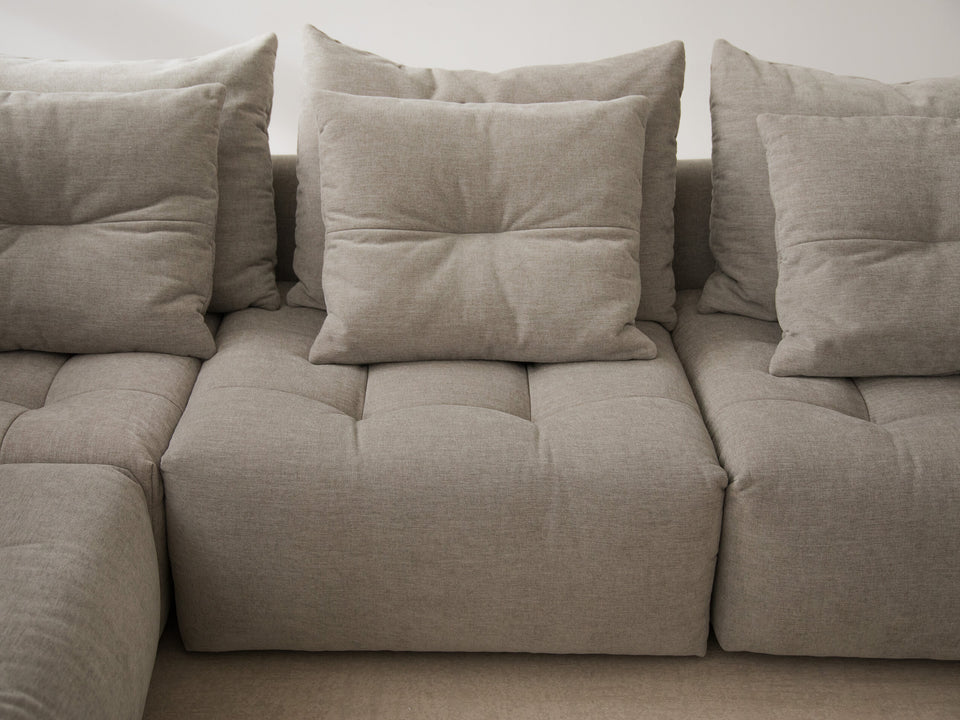 Sofa aksamitna 4-osobowa BLOOM ecru