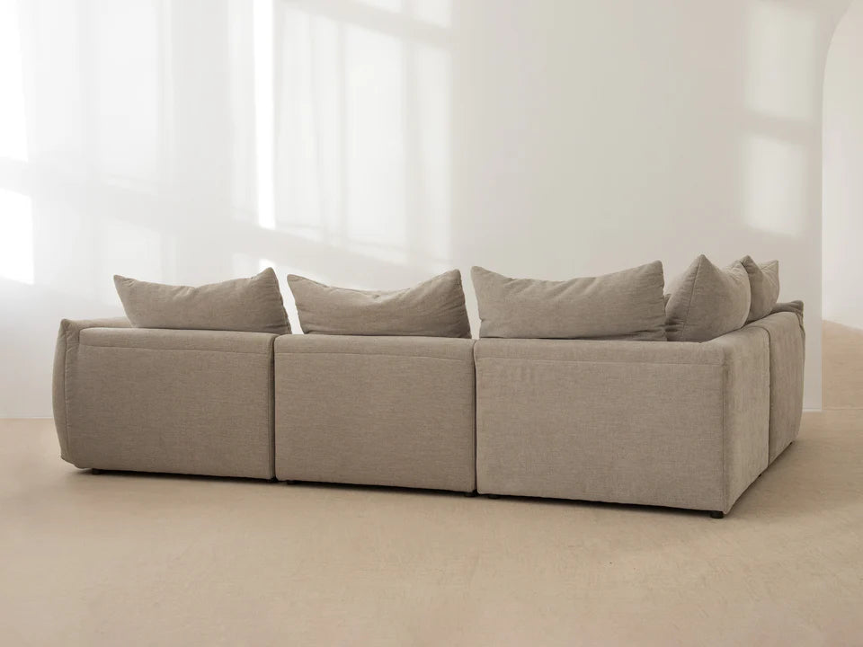 Sofa aksamitna 4-osobowa BLOOM ecru
