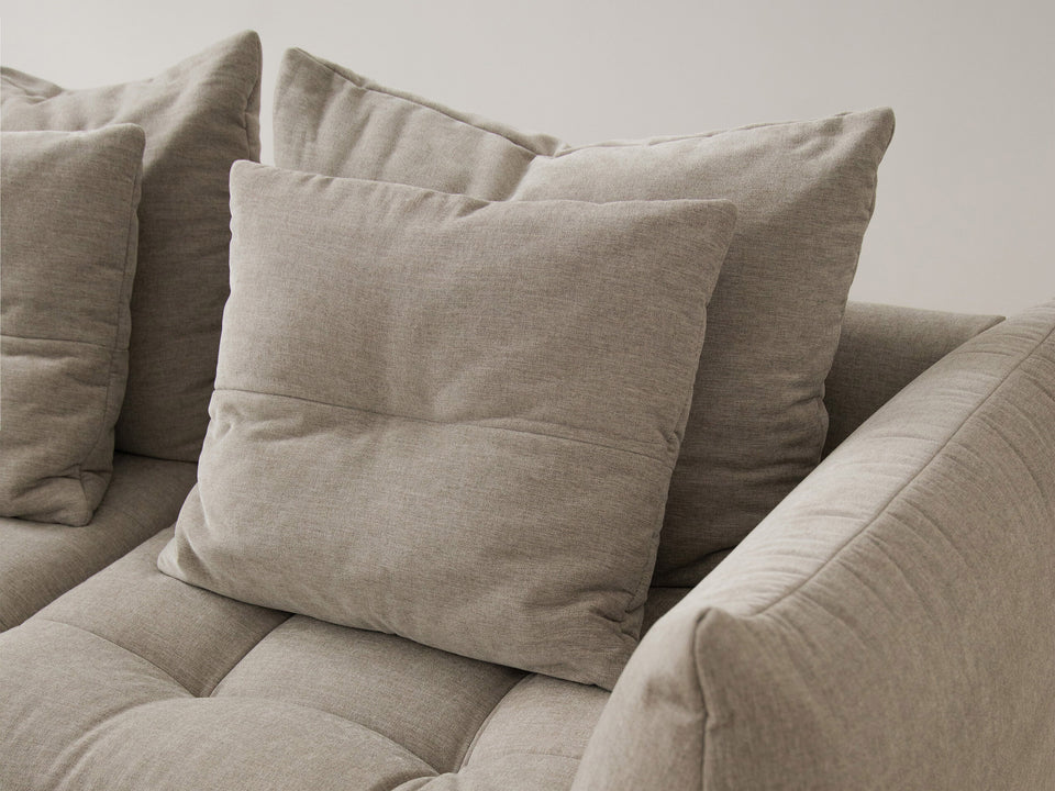 Sofa aksamitna 3-osobowa BLOOM jasnobrązowy