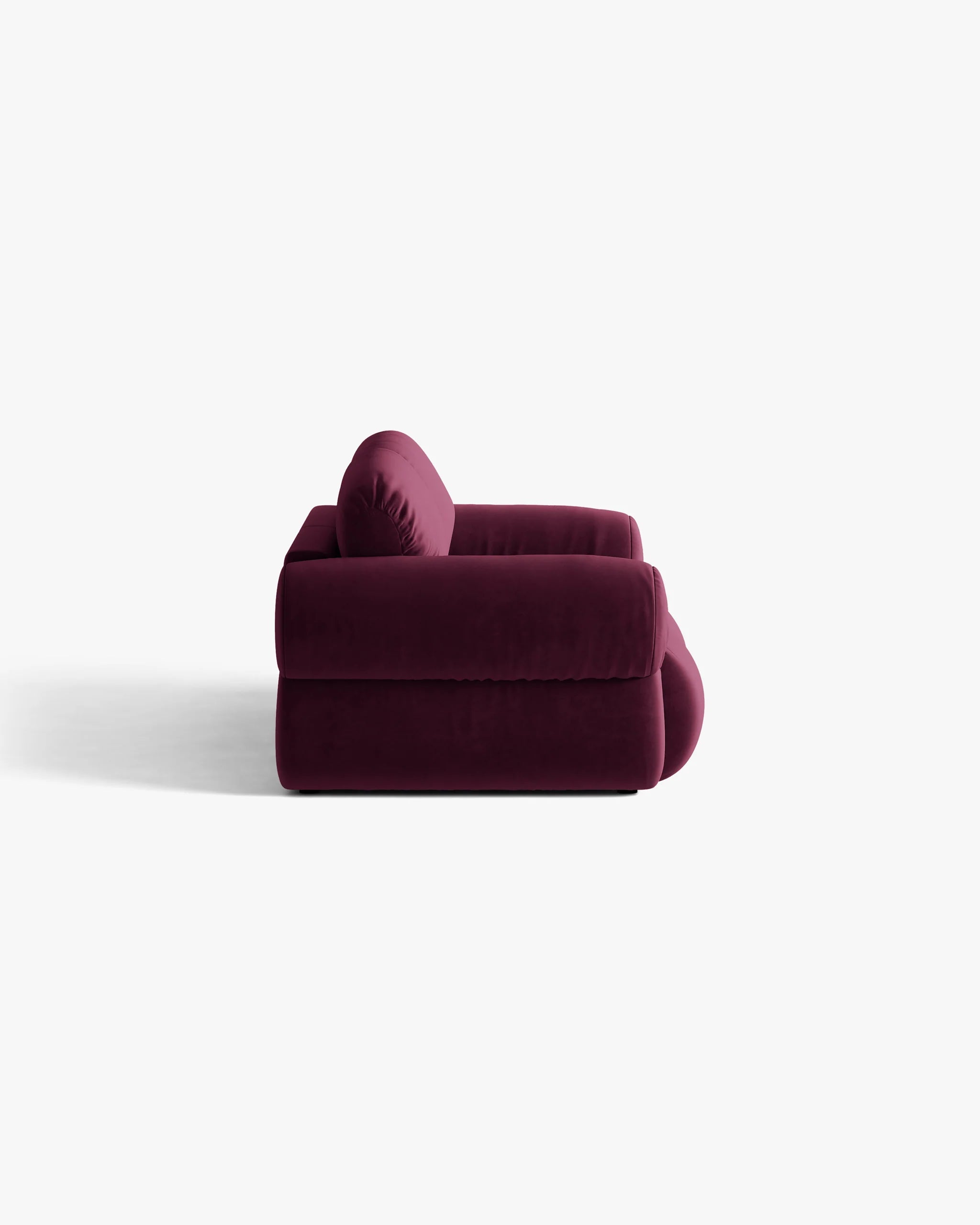 Sofa 3-osobowa aksamitna OPHELIA burgundowy
