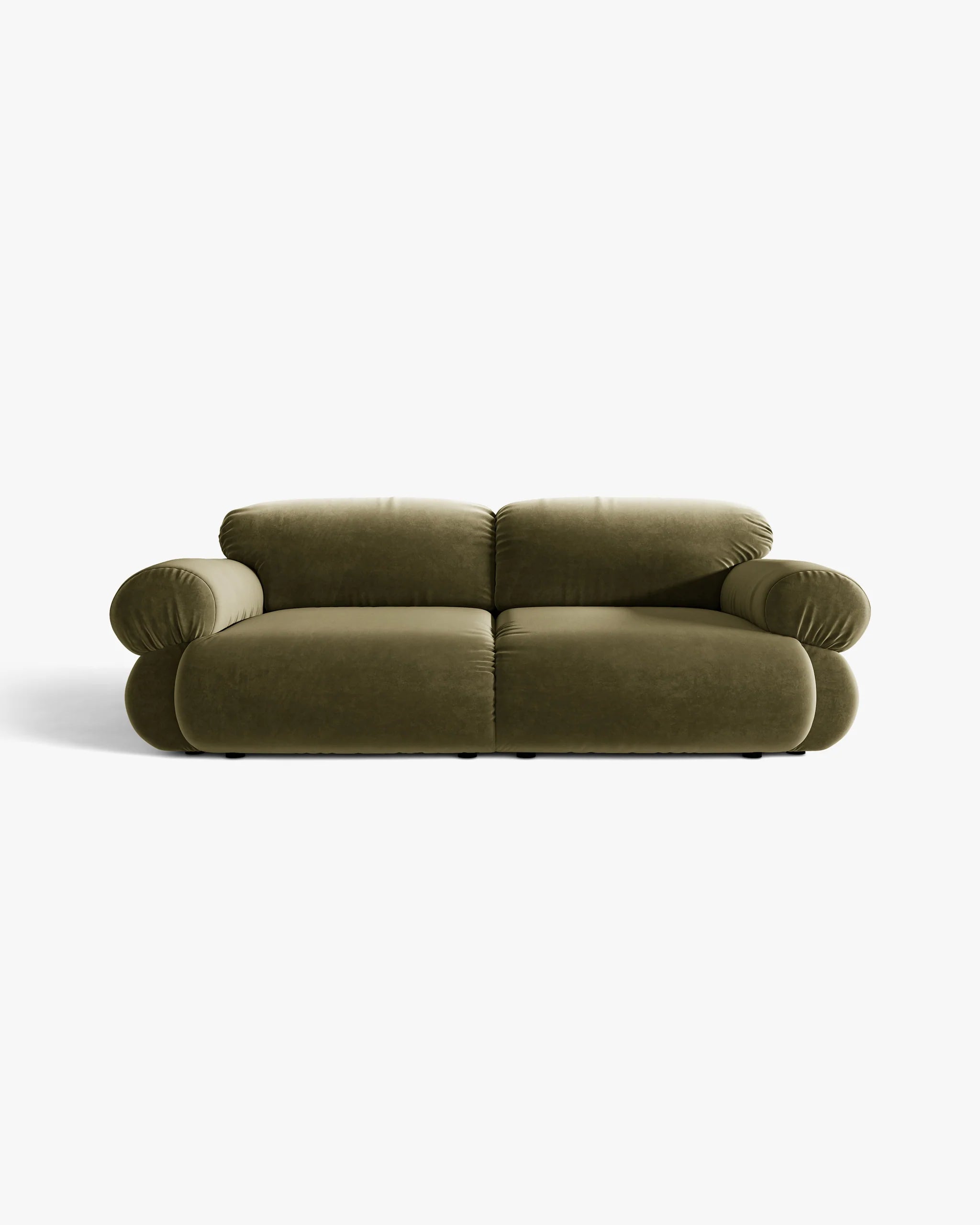 Sofa 3-osobowa aksamitna OPHELIA oliwkowy