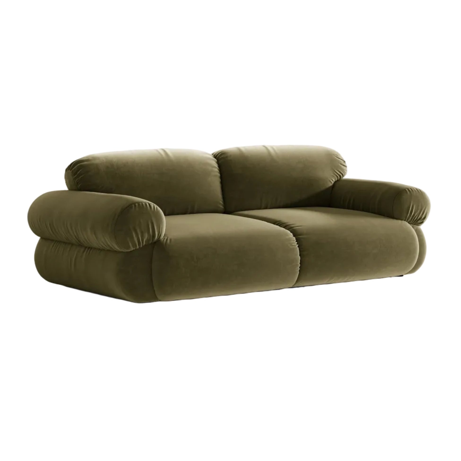 Sofa 3-osobowa aksamitna OPHELIA oliwkowy