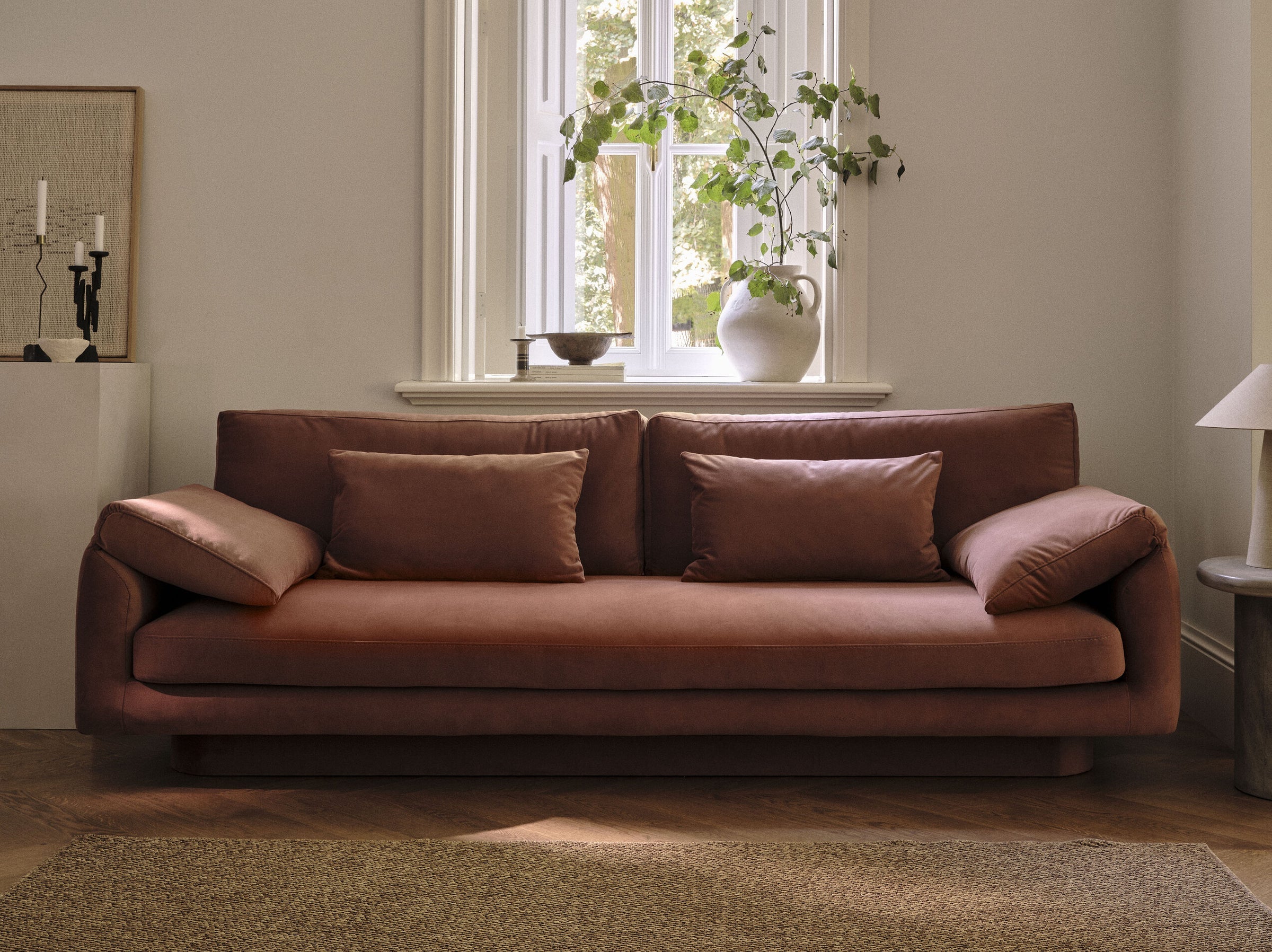Sofa aksamitna 4-osobowa TORINO cuoio