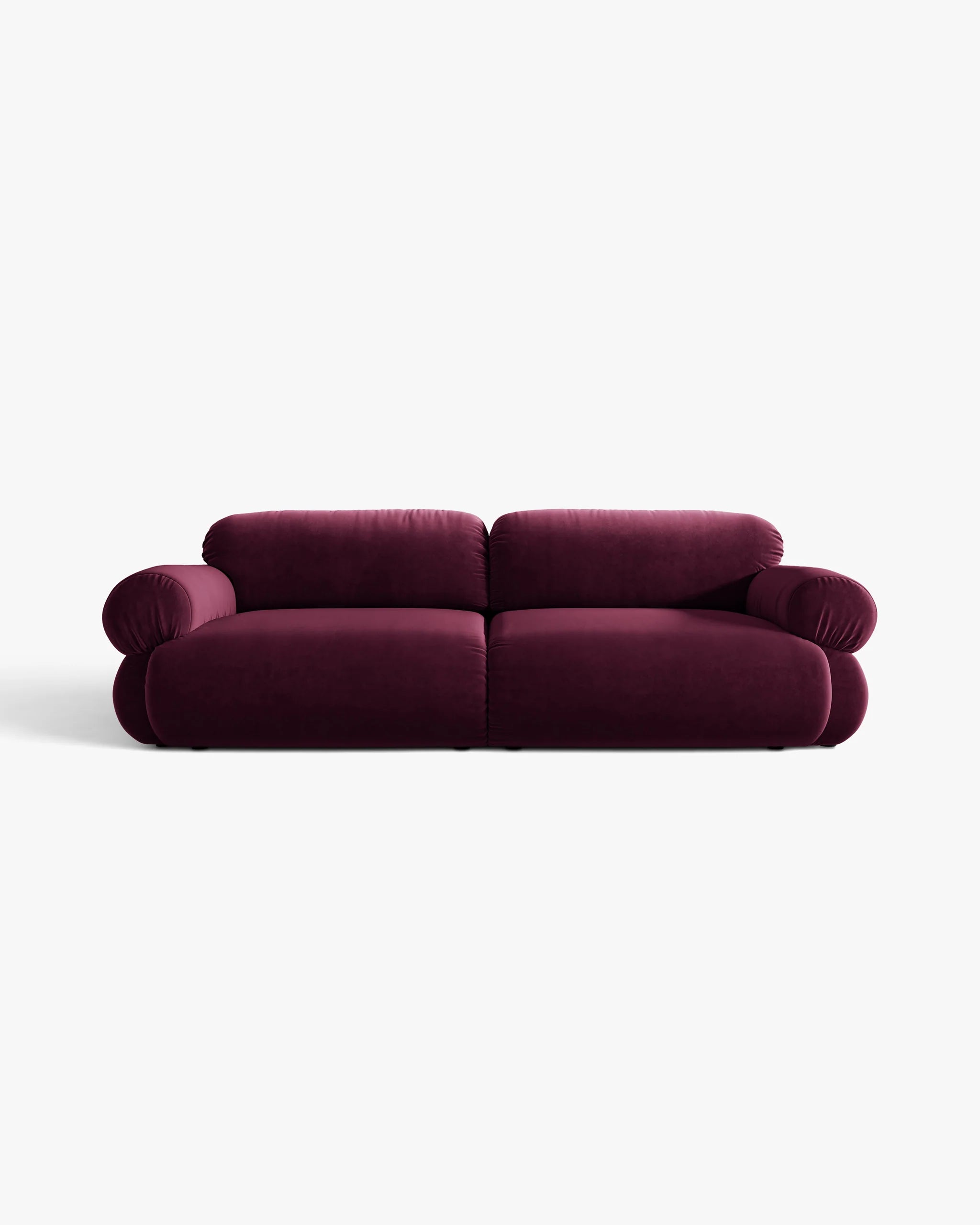 Sofa 4-osobowa aksamitna OPHELIA burgundowy