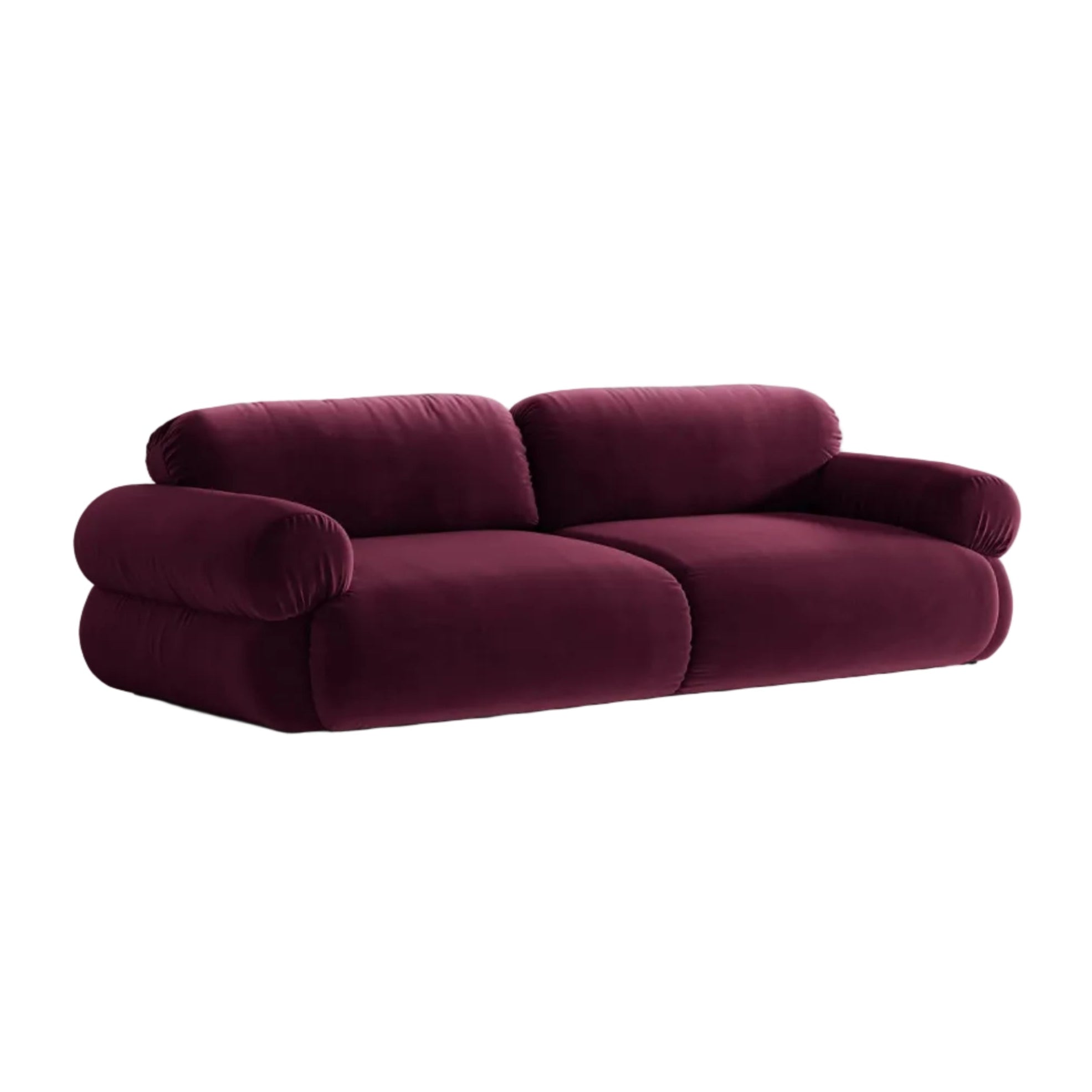 Sofa 4-osobowa aksamitna OPHELIA burgundowy