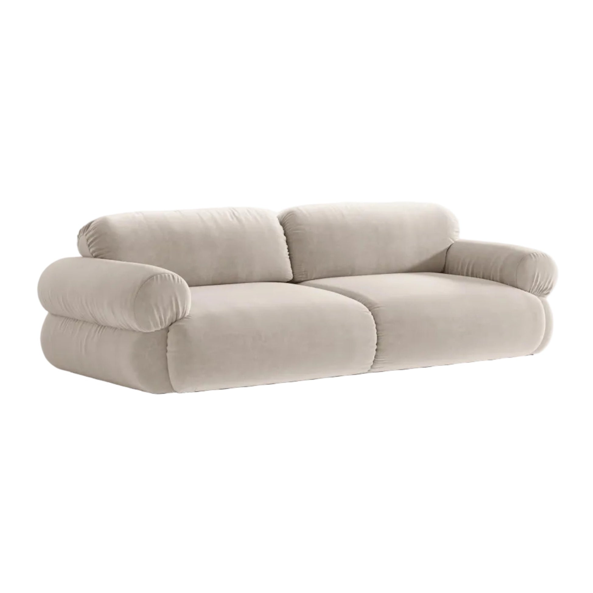 Sofa 4-osobowa aksamitna OPHELIA beżowy